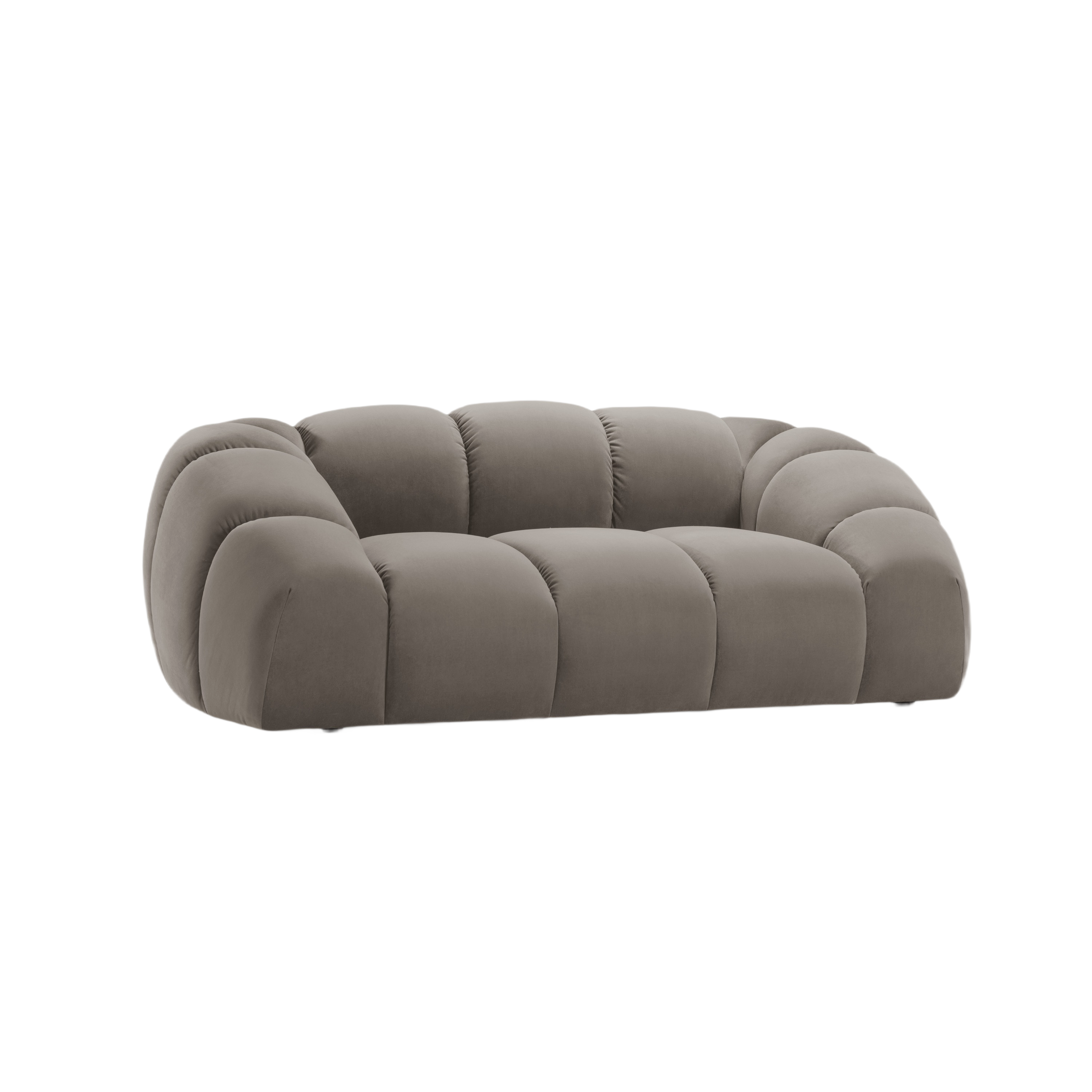 Sofa aus Samt 2-sitzig DIANA grau-braun