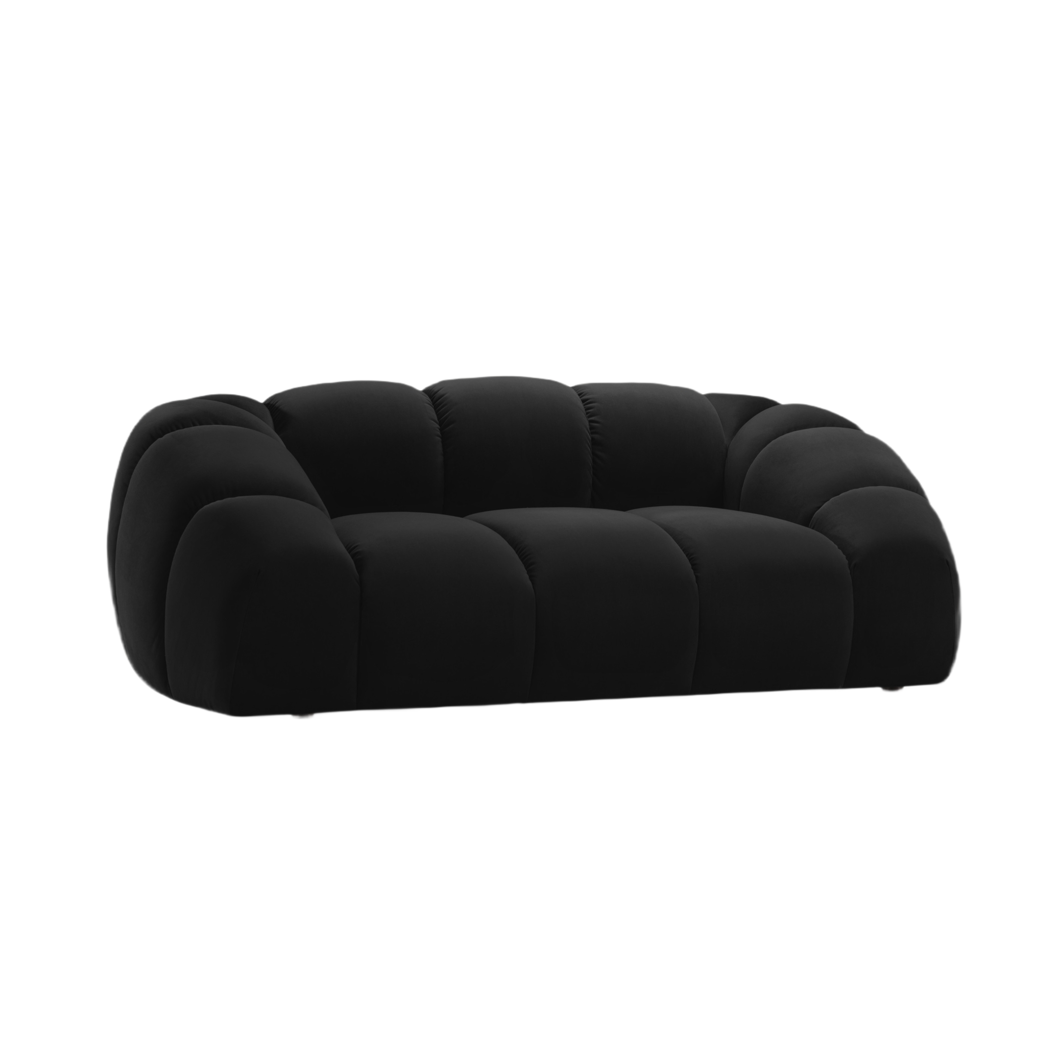 Sofa aksamitna 2-osobowa DIANA czarny – Micadoni