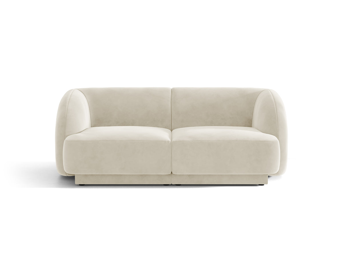 Sofa van fluweel voor 2 personen MILEY beige