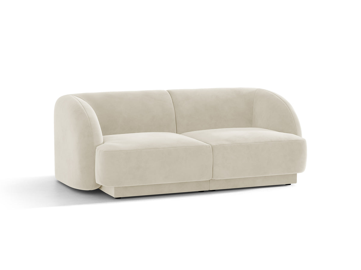 Sofa van fluweel voor 2 personen MILEY beige