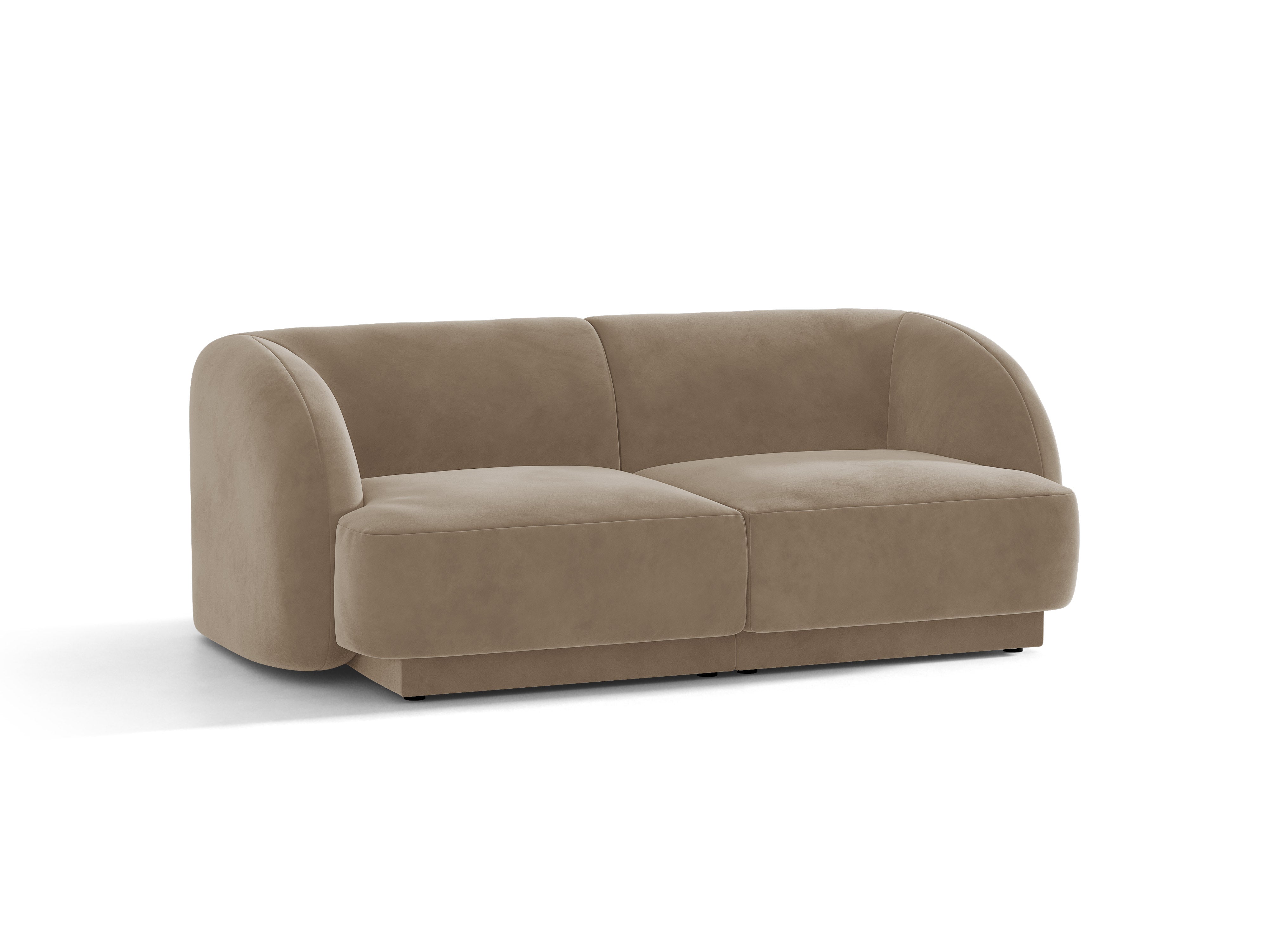 Sofa aksamitna 2-osobowa MILEY cappuccino do salonu
