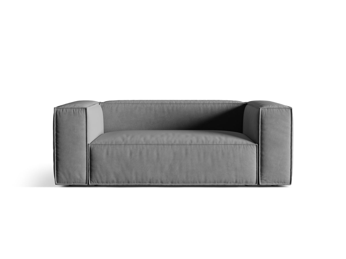 Sofa aksamitna 2-osobowa NURIA szary – Micadoni