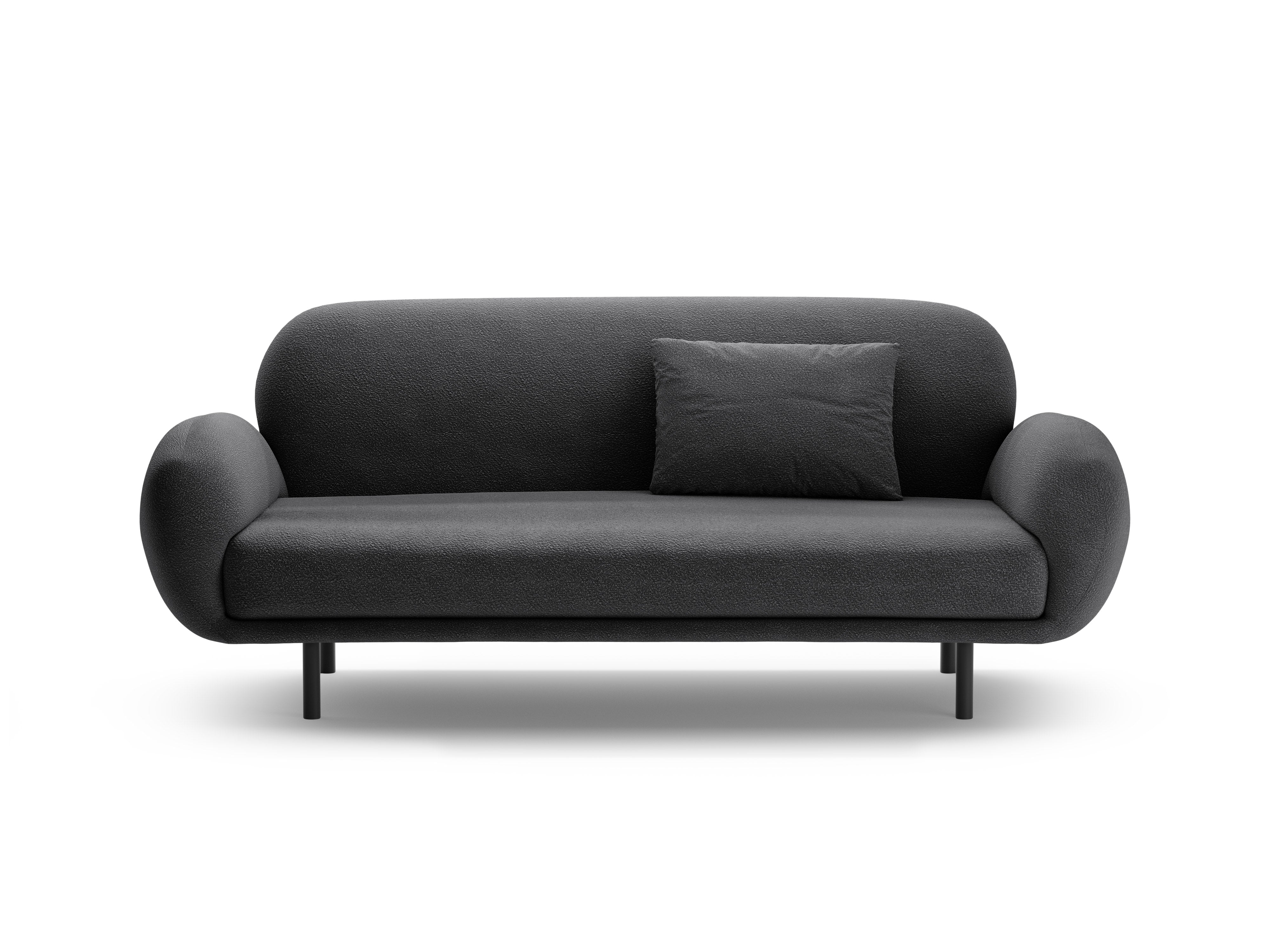 2.5-seater Sofa POPPY dark gray boucle