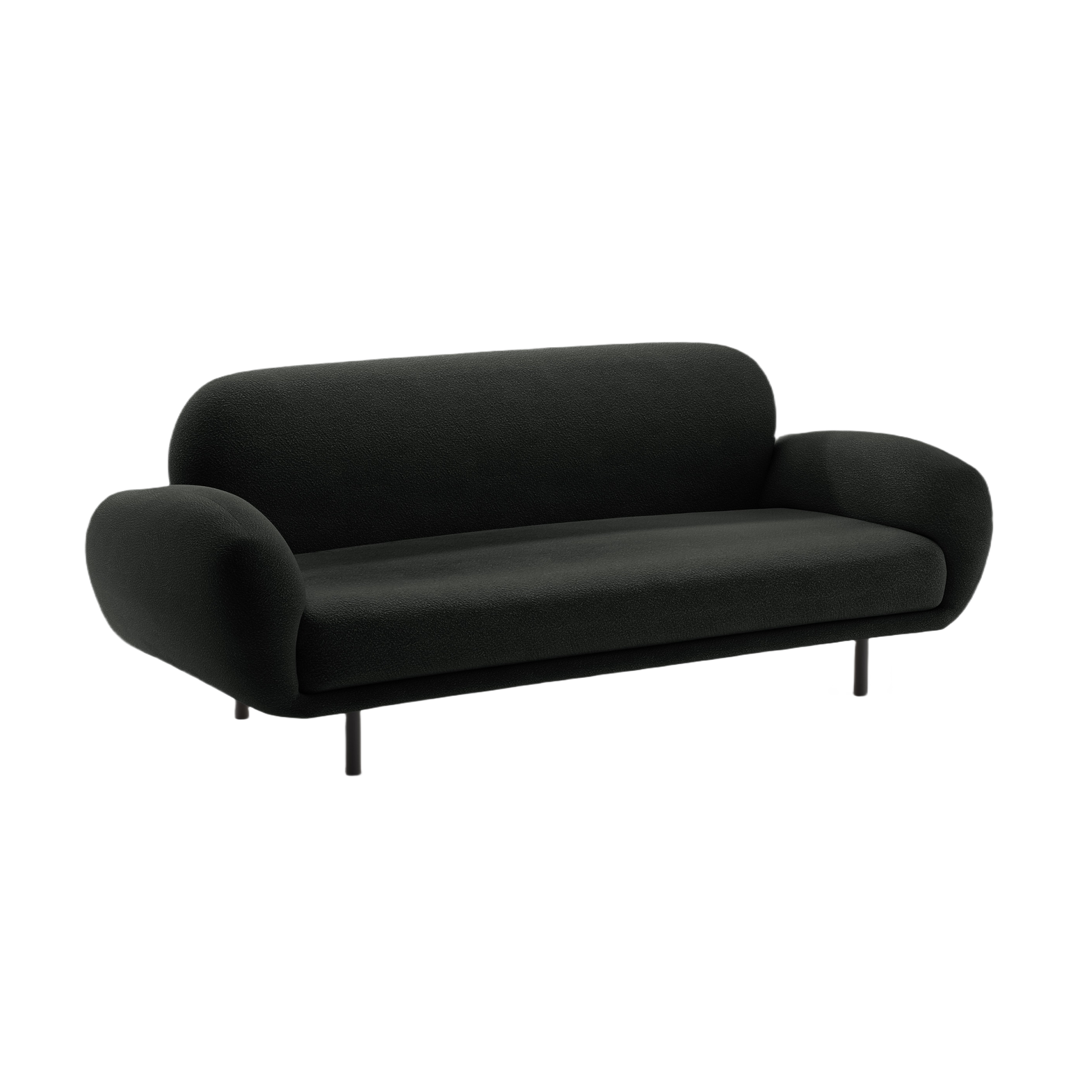 Sofa 2,5-sitzige POPPY schwarz Boucle