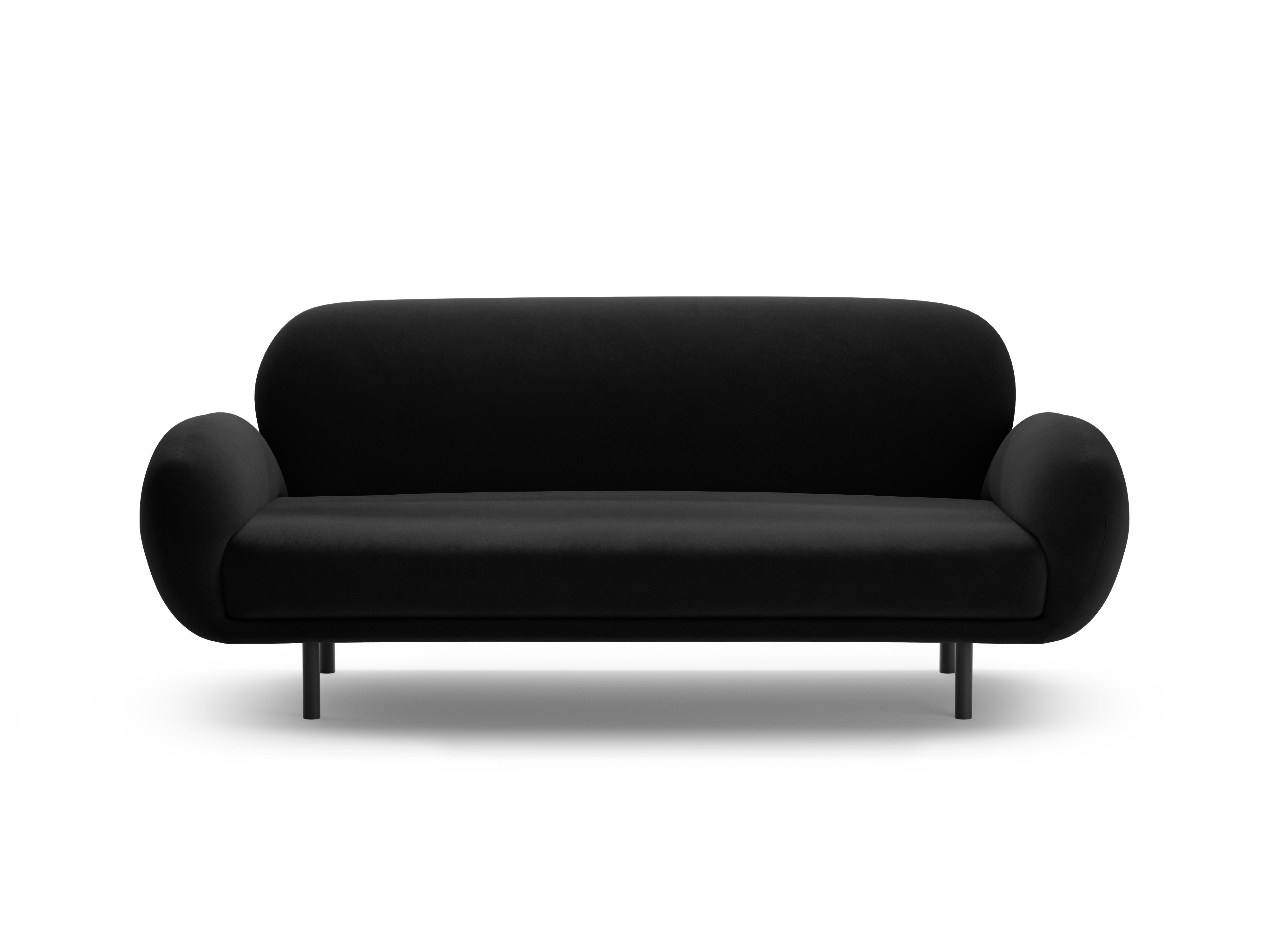 Sofa aus Samt 2,5-sitzig POPPY schwarz