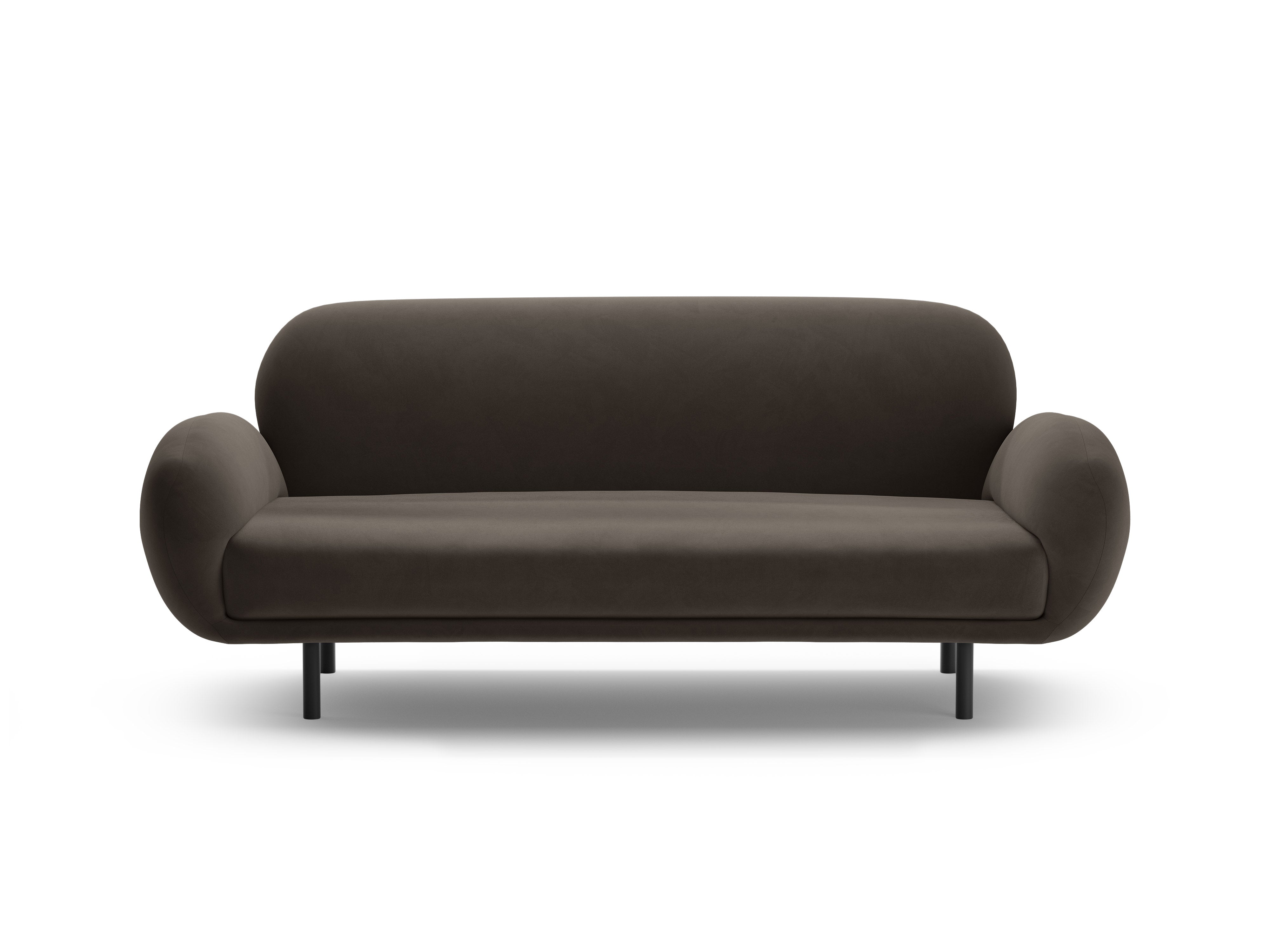 Sofa van fluweel 2,5-persoons POPPY ebbenhout