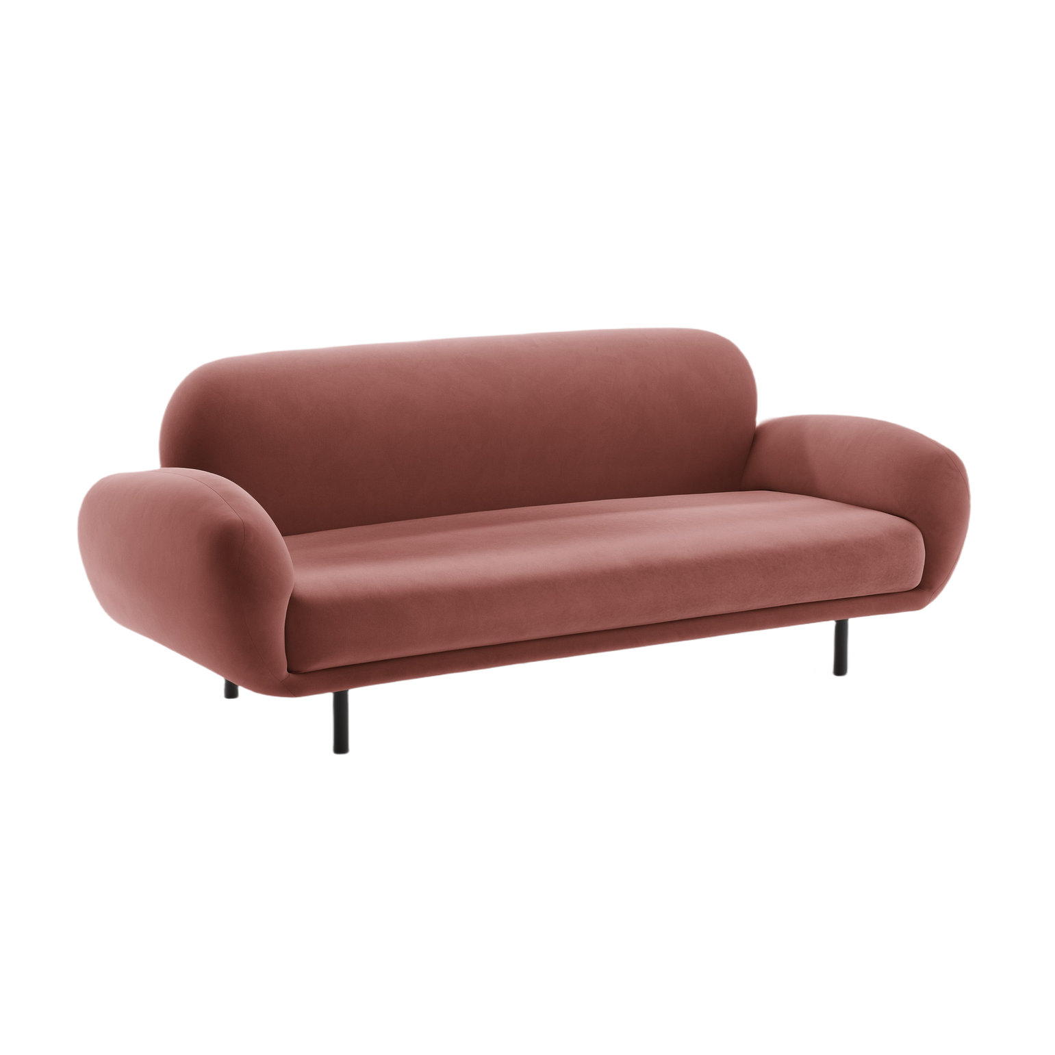 Sofa aus Samt 2,5-sitzig POPPY schmutzig rosa