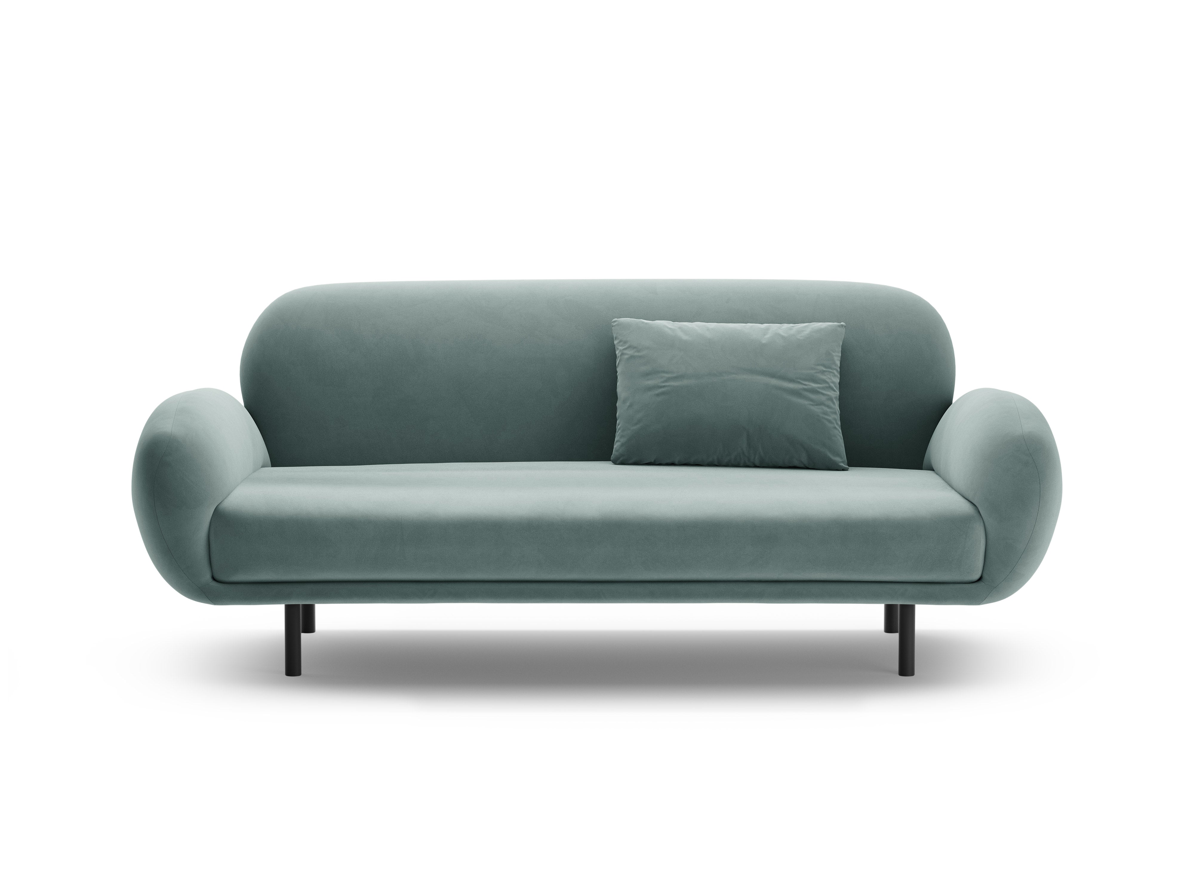 Sofa van fluweel 2,5-persoons POPPY lichtblauw
