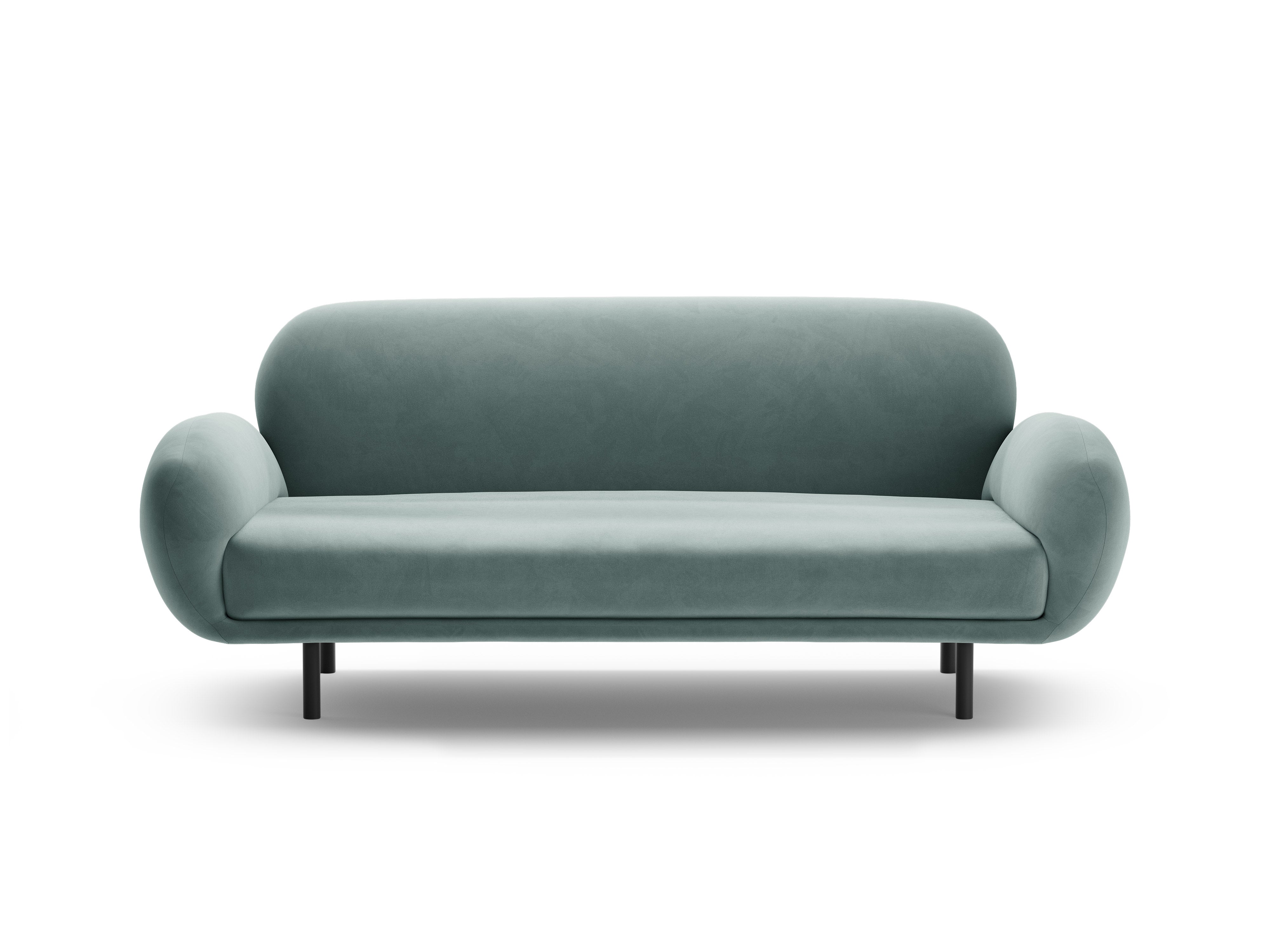 Sofa van fluweel 2,5-persoons POPPY lichtblauw