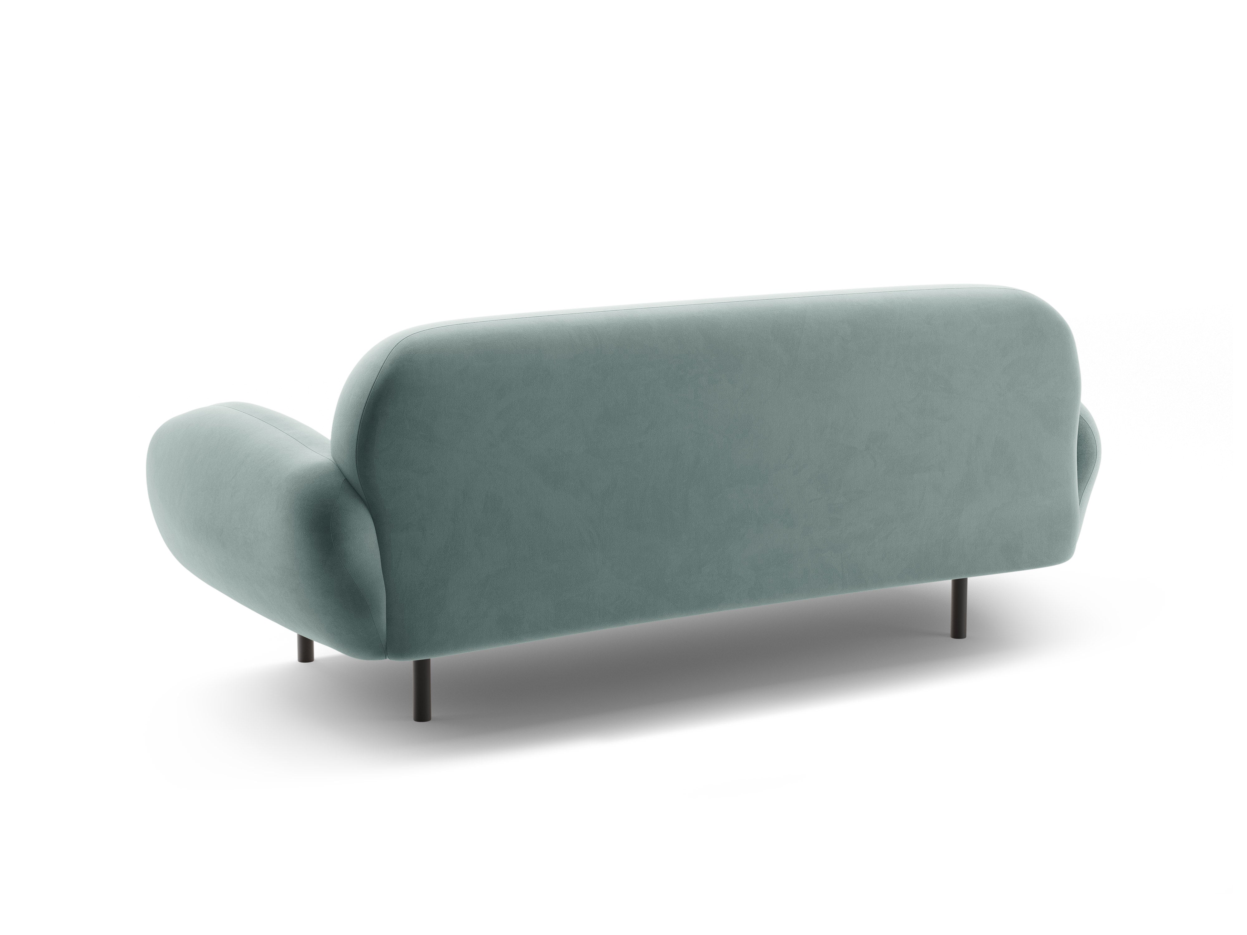 Sofa van fluweel 2,5-persoons POPPY lichtblauw