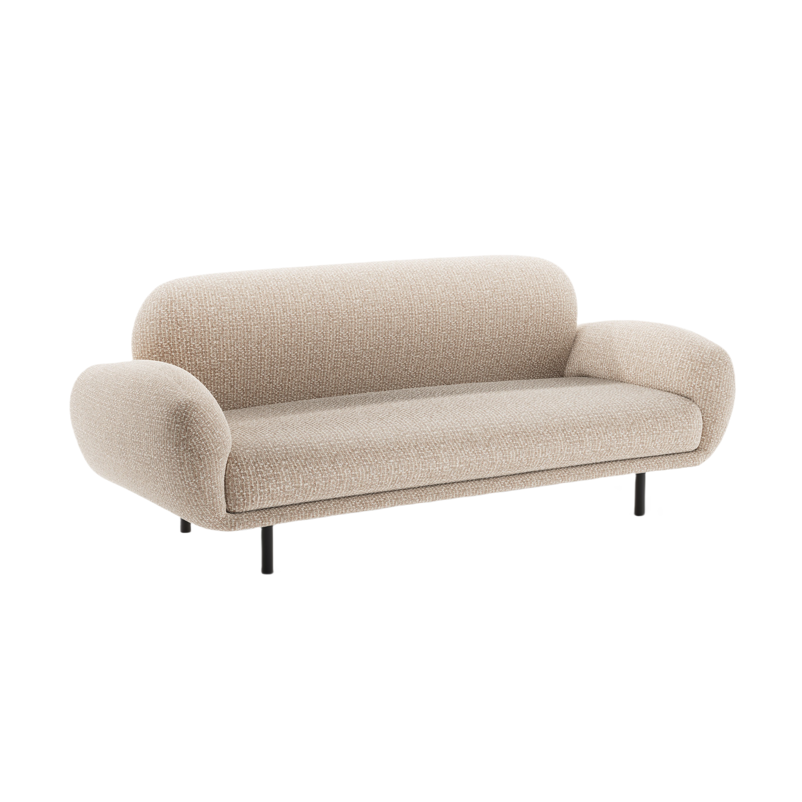 Sofa 2,5-sitzig POPPY sandfarbener Chenille