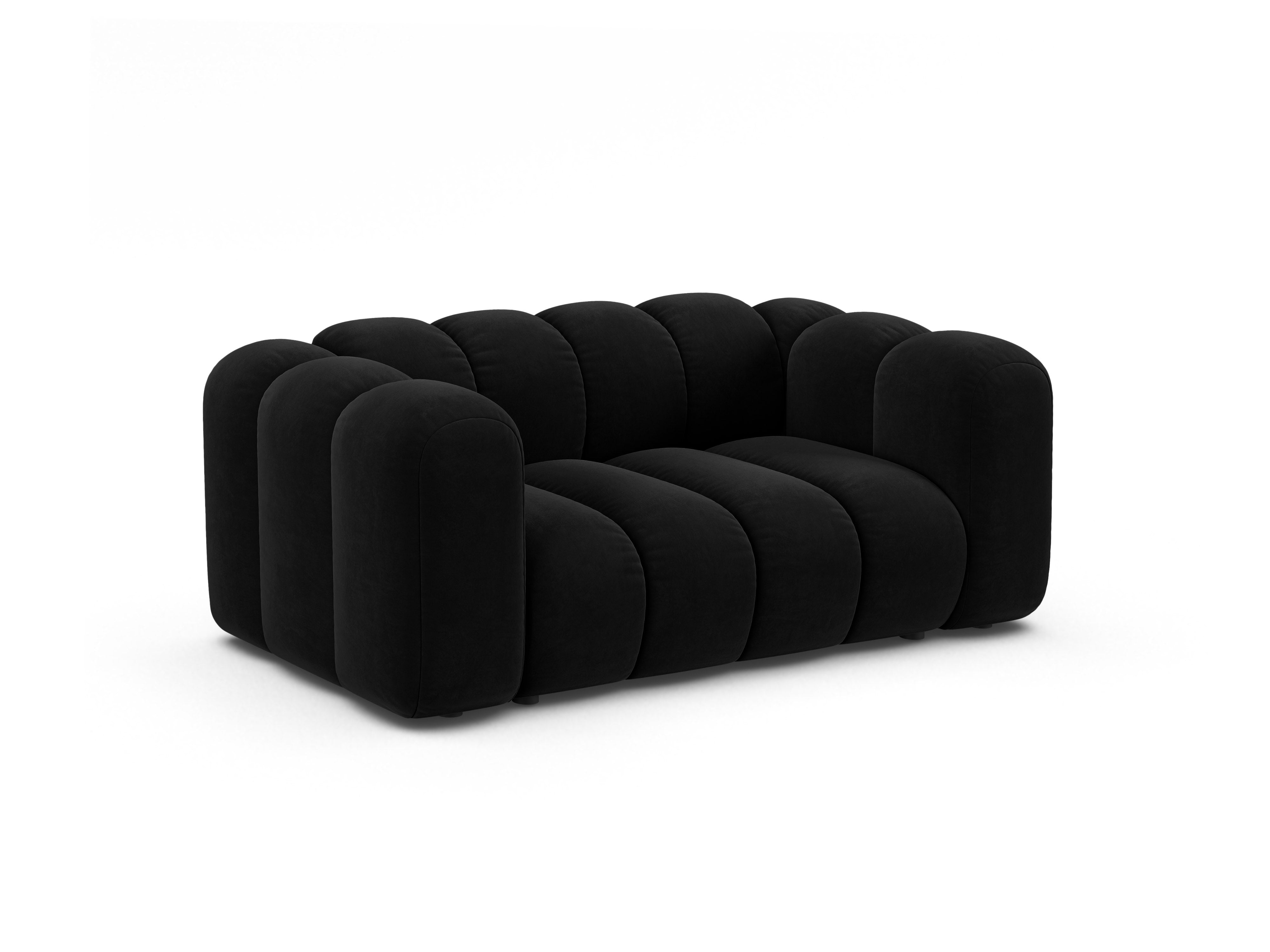 Sofa aksamitna 2-osobowa LUPINE czarny – Micadoni