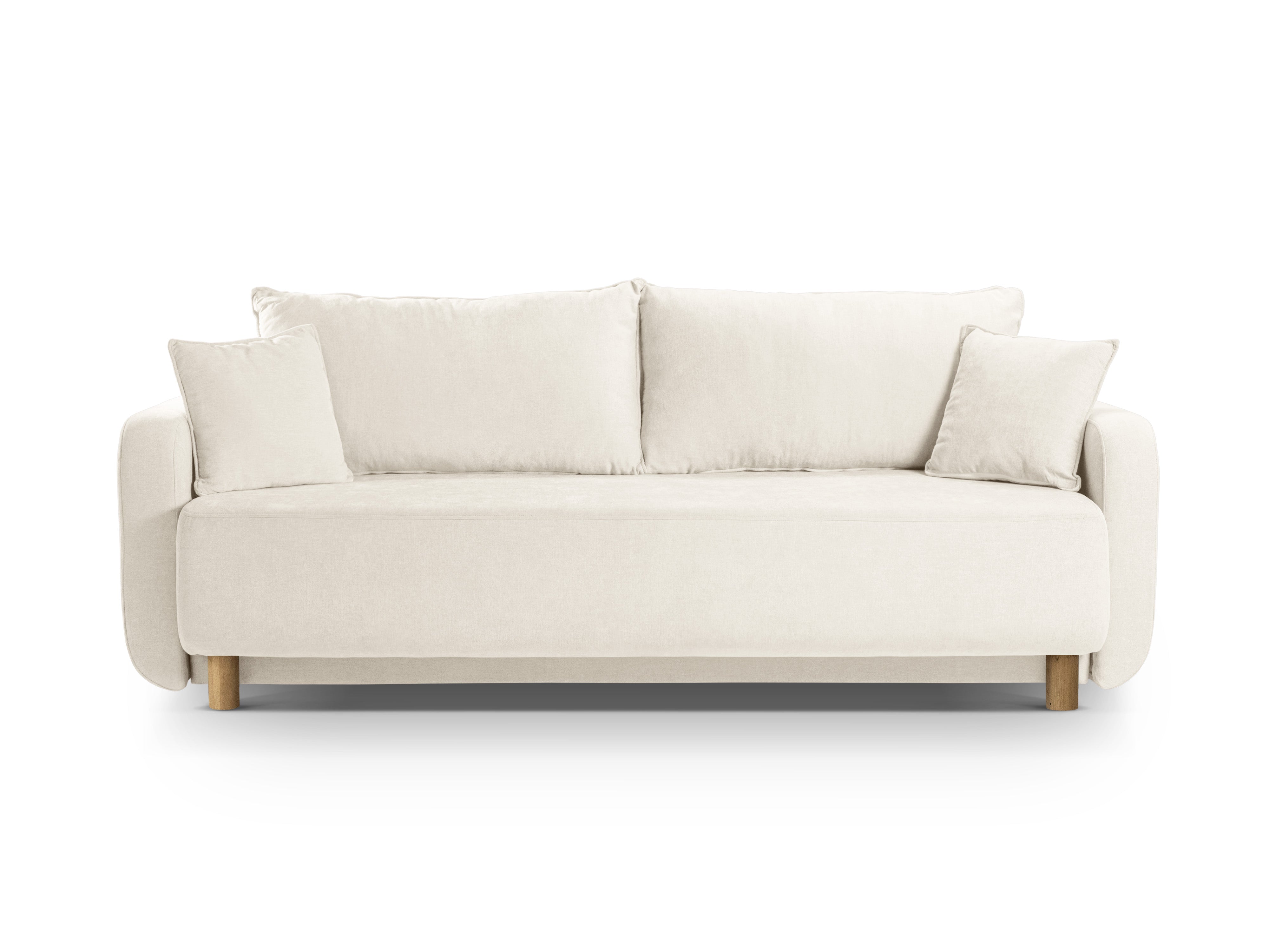 3-seater sofa with sleeping function ELEN ivory chenille