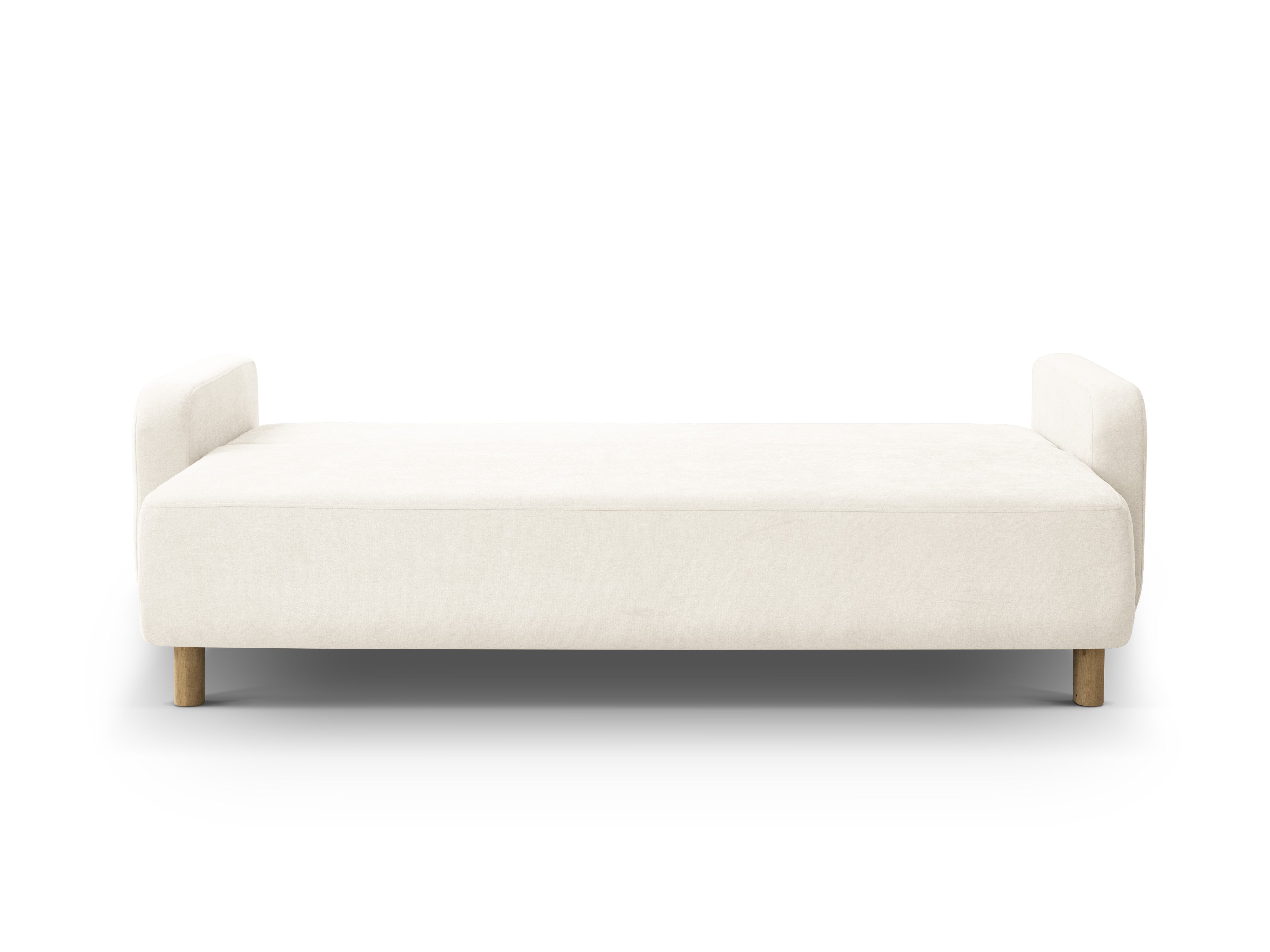 3-seater sofa with sleeping function ELEN ivory chenille