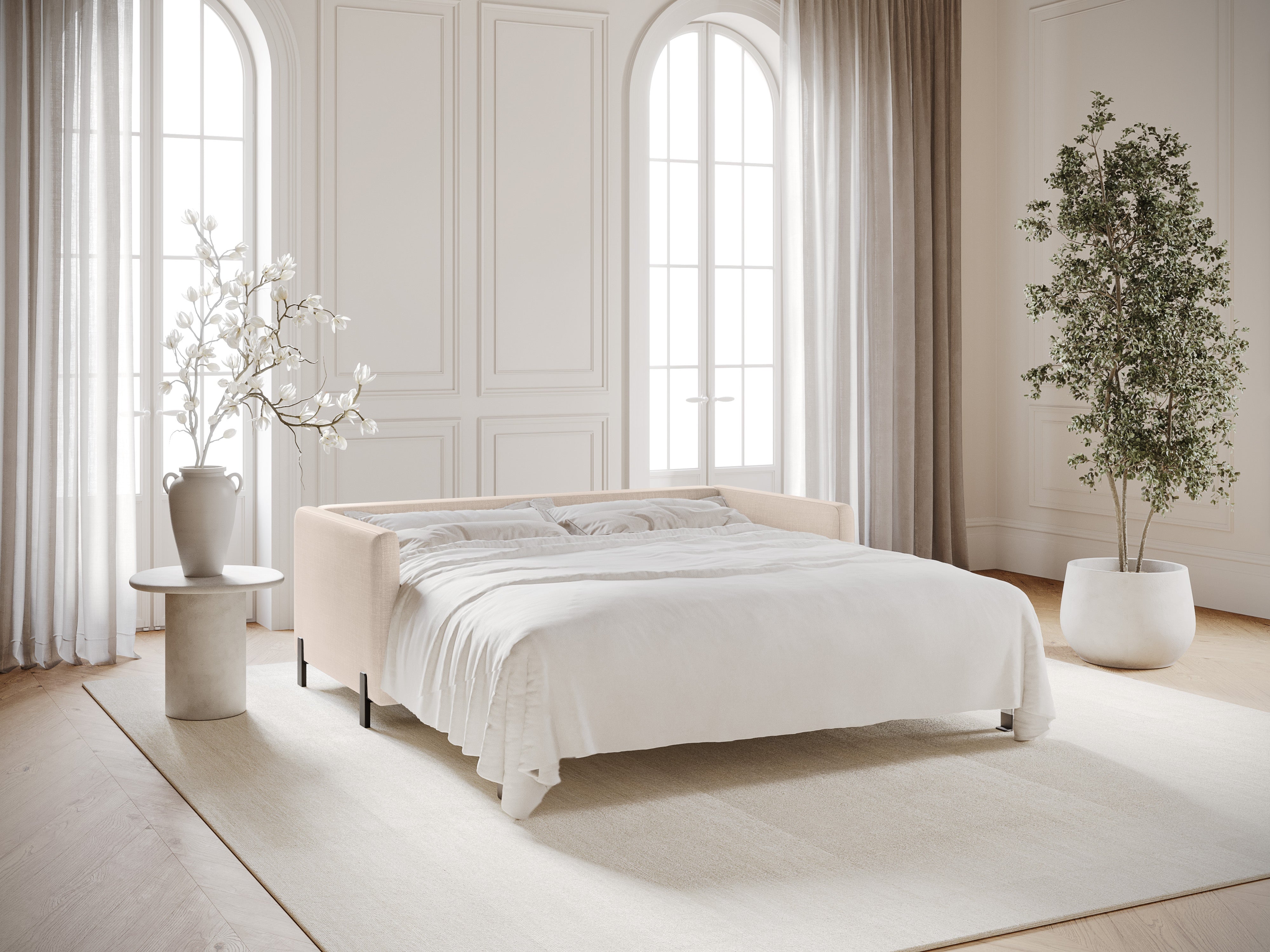 Sofa 3-zits met slaapfunctie GLORIA beige chenille