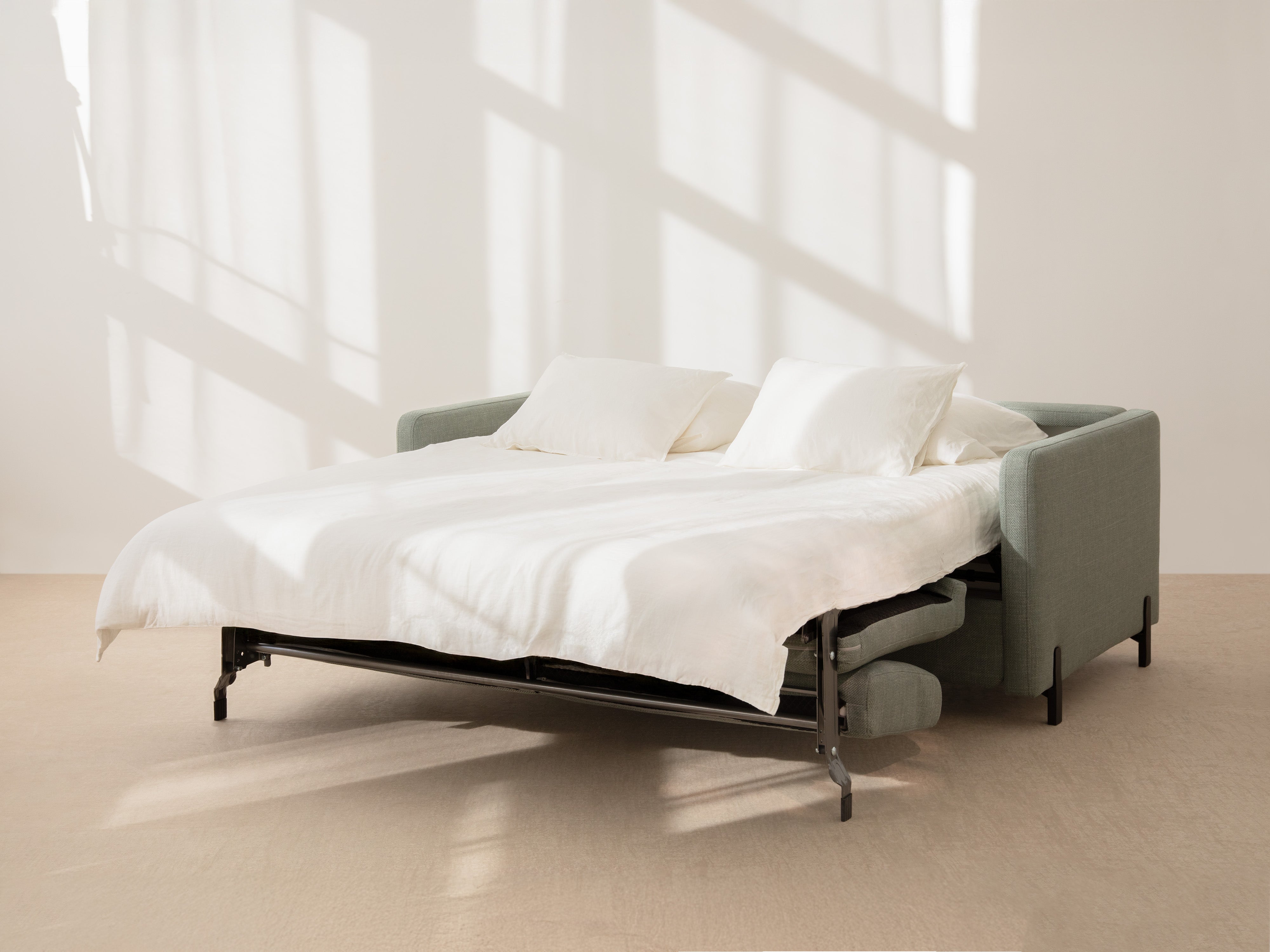 Sofa aus Samt für 2 Personen mit Schlaf-Funktion GLORIA grün