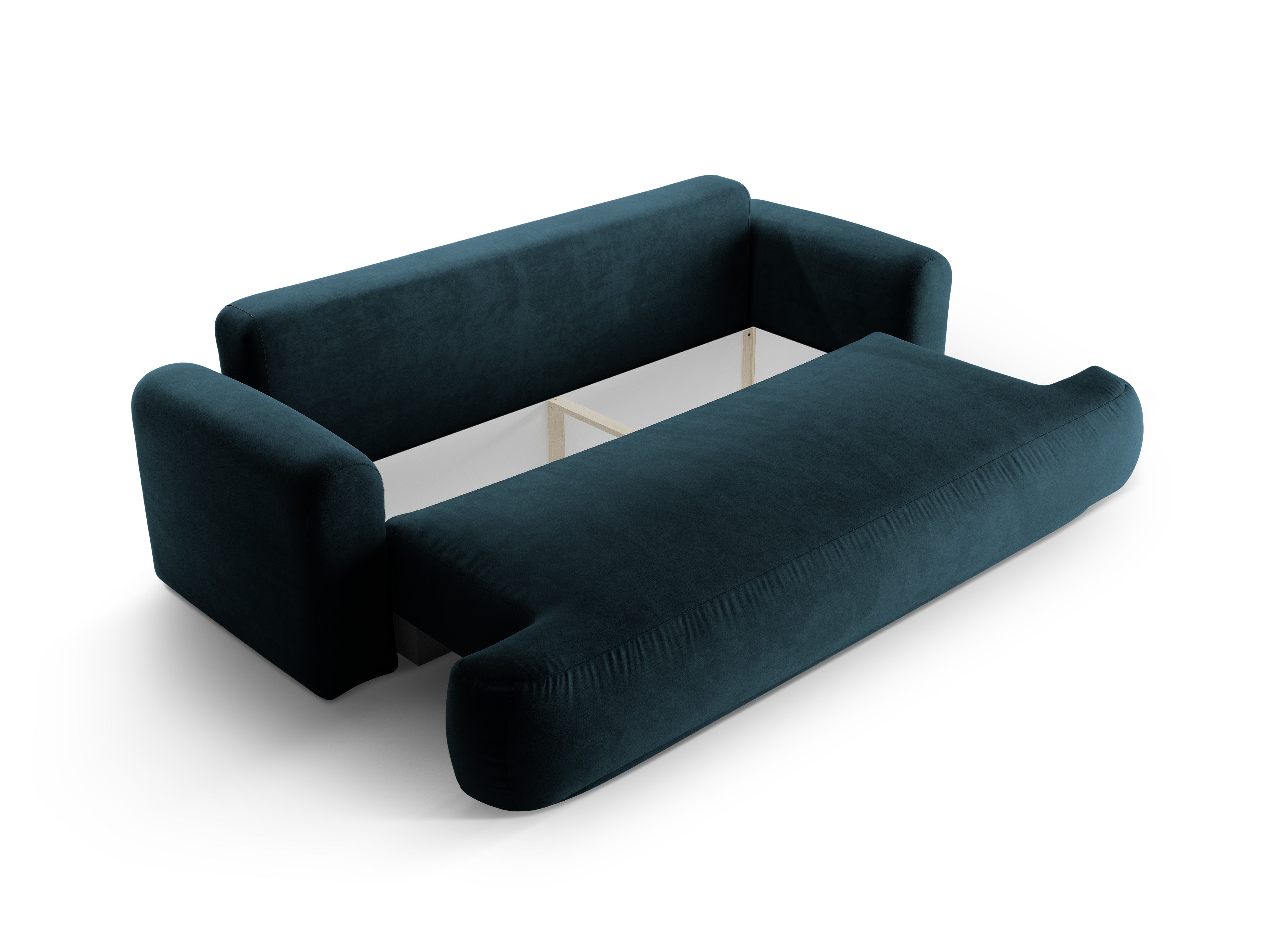 Velvet sofa with Ella Petrol navy blue sleeping function