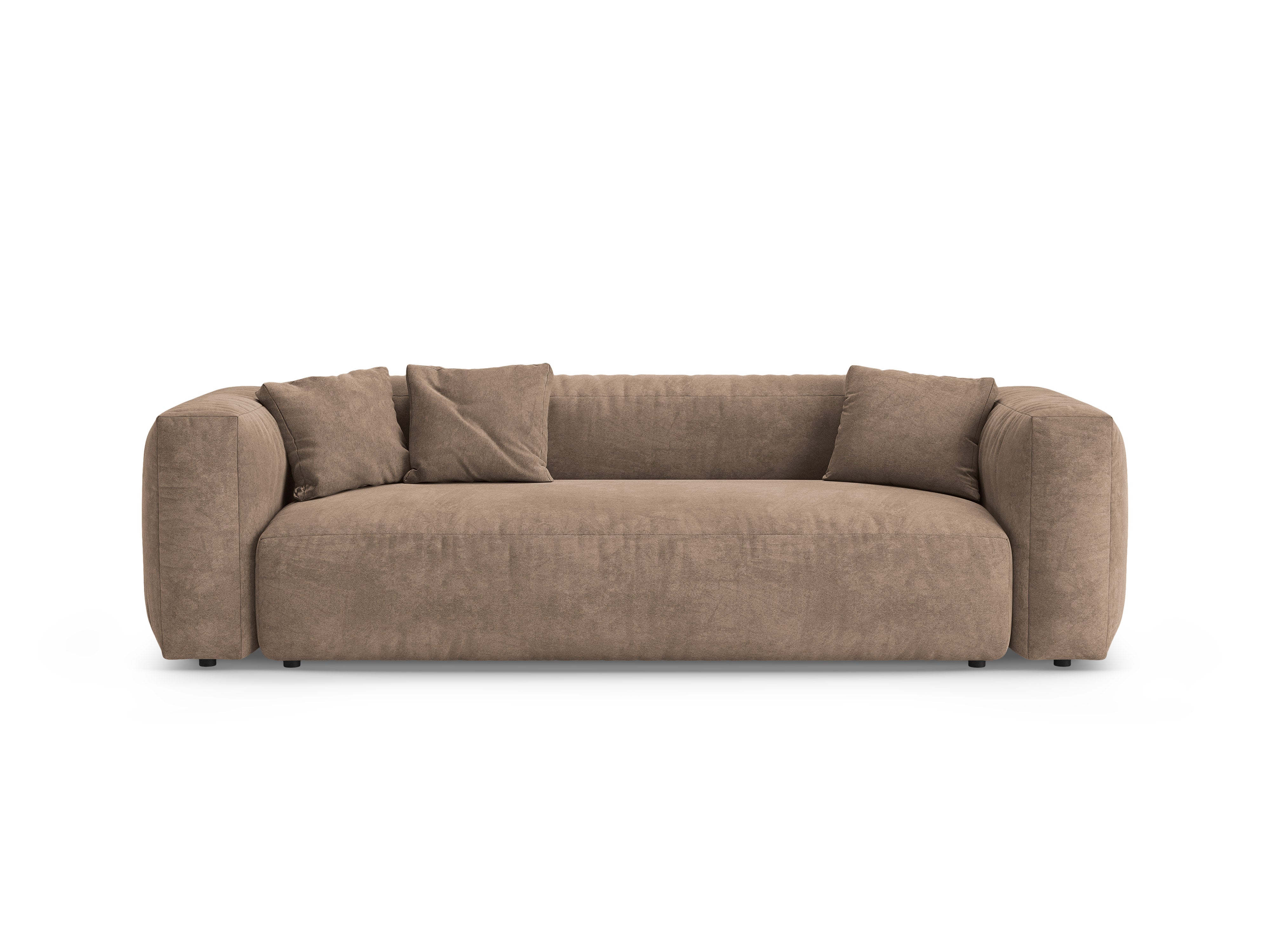 Sofa MARTINA 3-Sitzer mit Schlaffunktion in Dunkelbeige