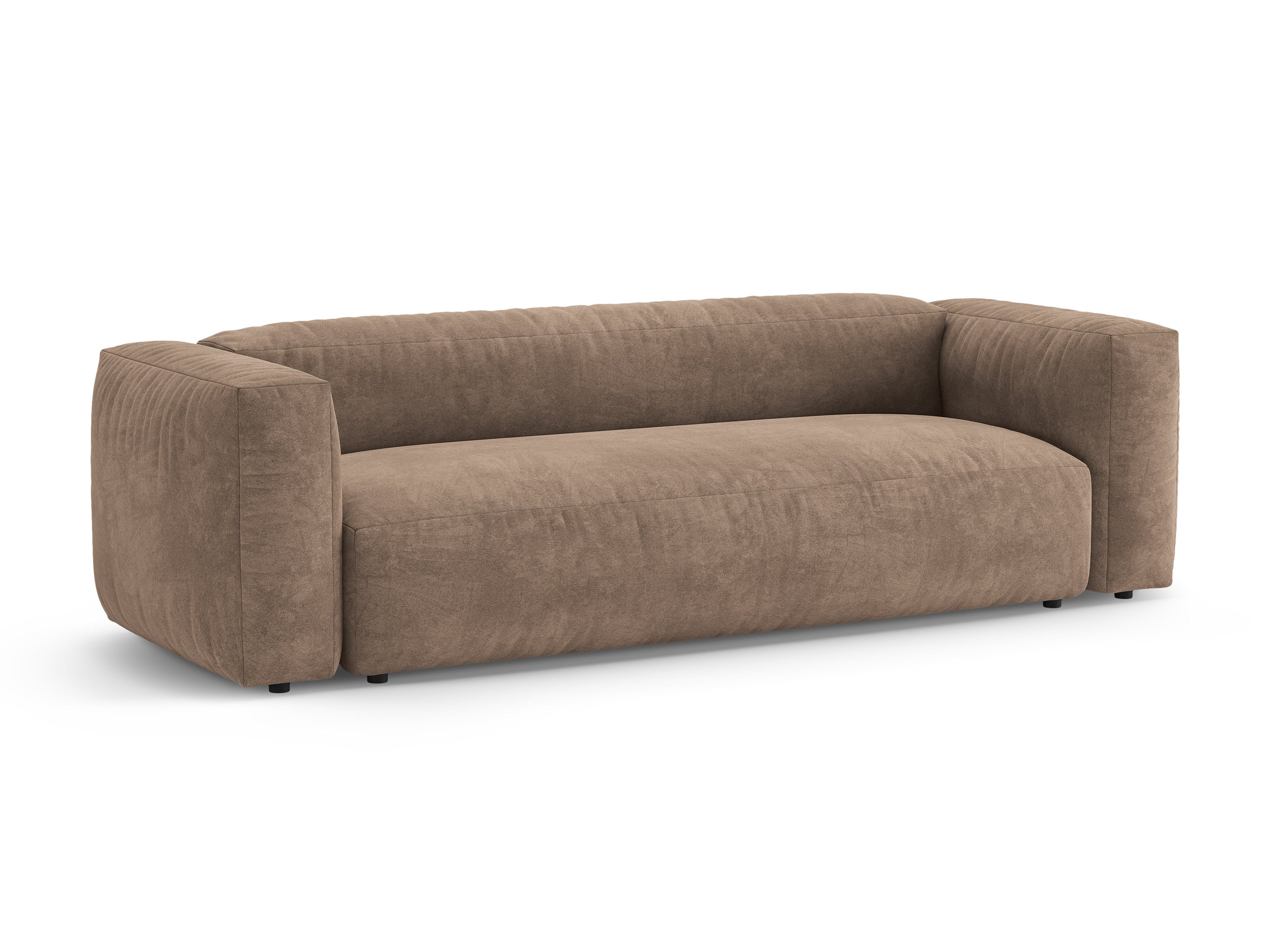 Sofa MARTINA 3-Sitzer mit Schlaffunktion in Dunkelbeige