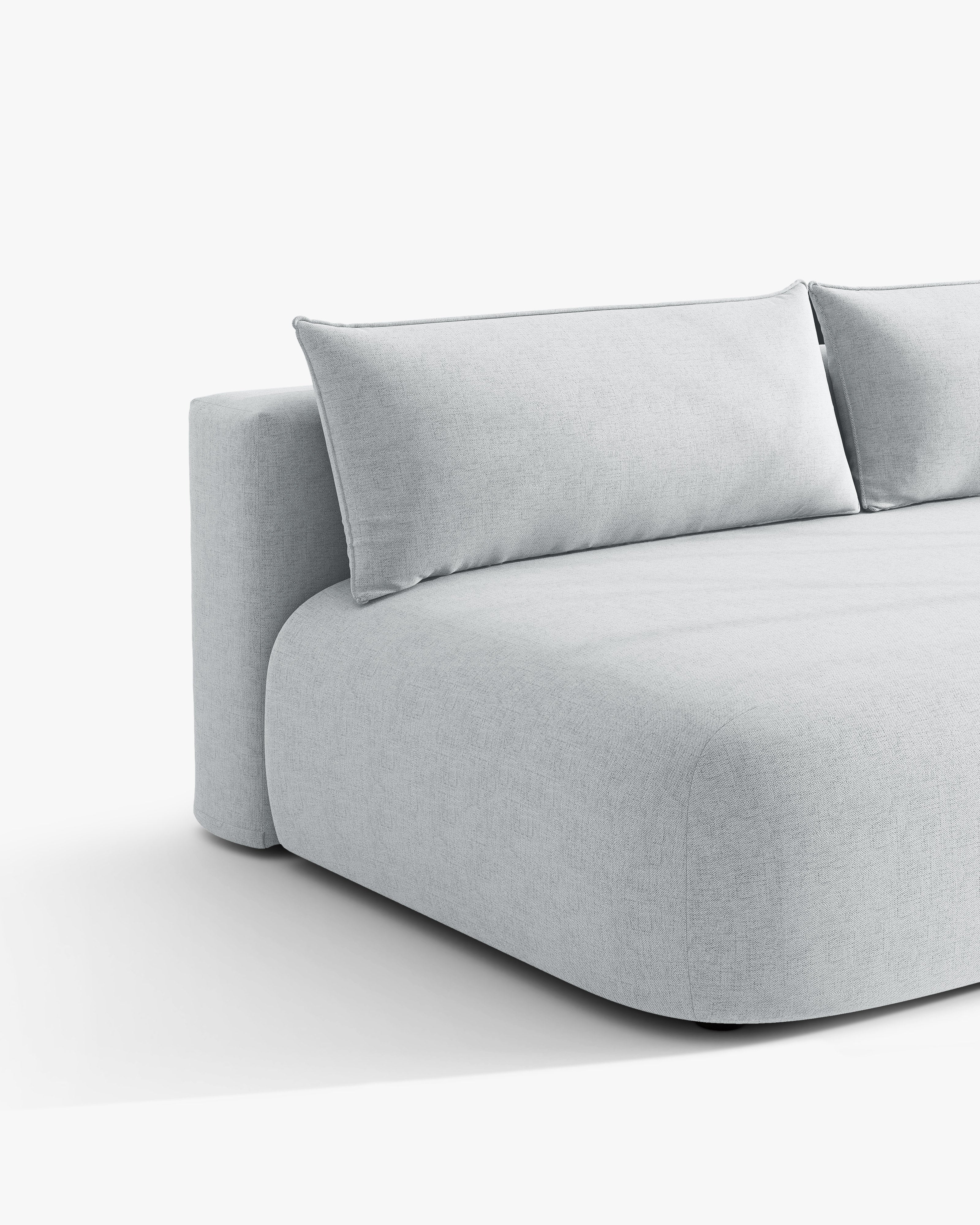 Sofa voor 3 personen met slaapfunctie HENA lichtgrijs