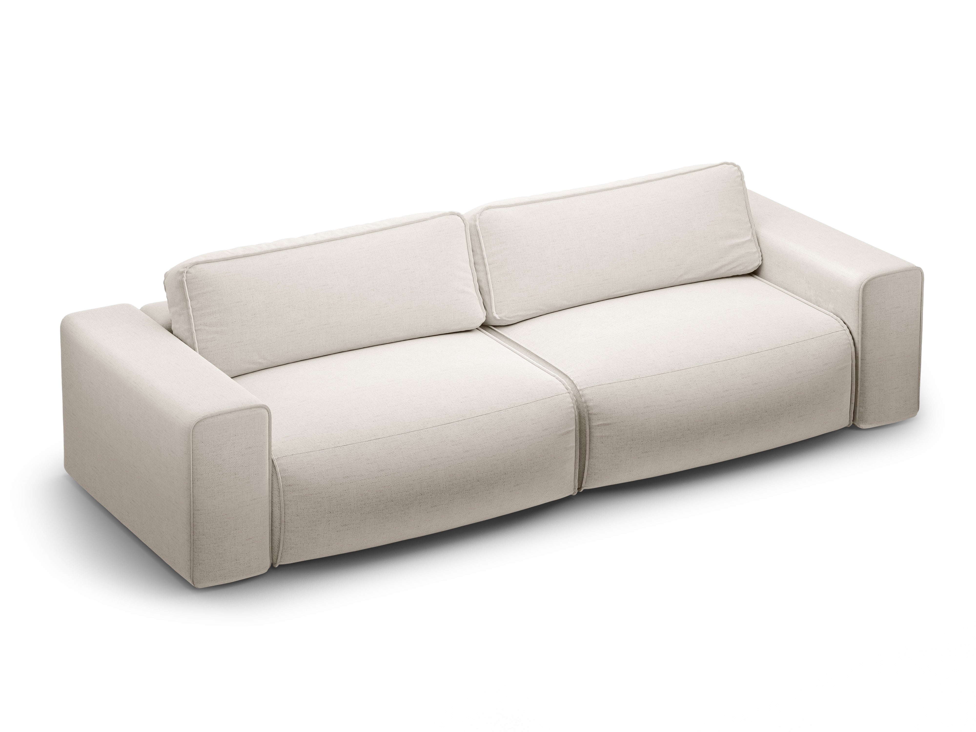 Sofa 3-zits met slaapfunctie VICTOR lichtbeige chenille