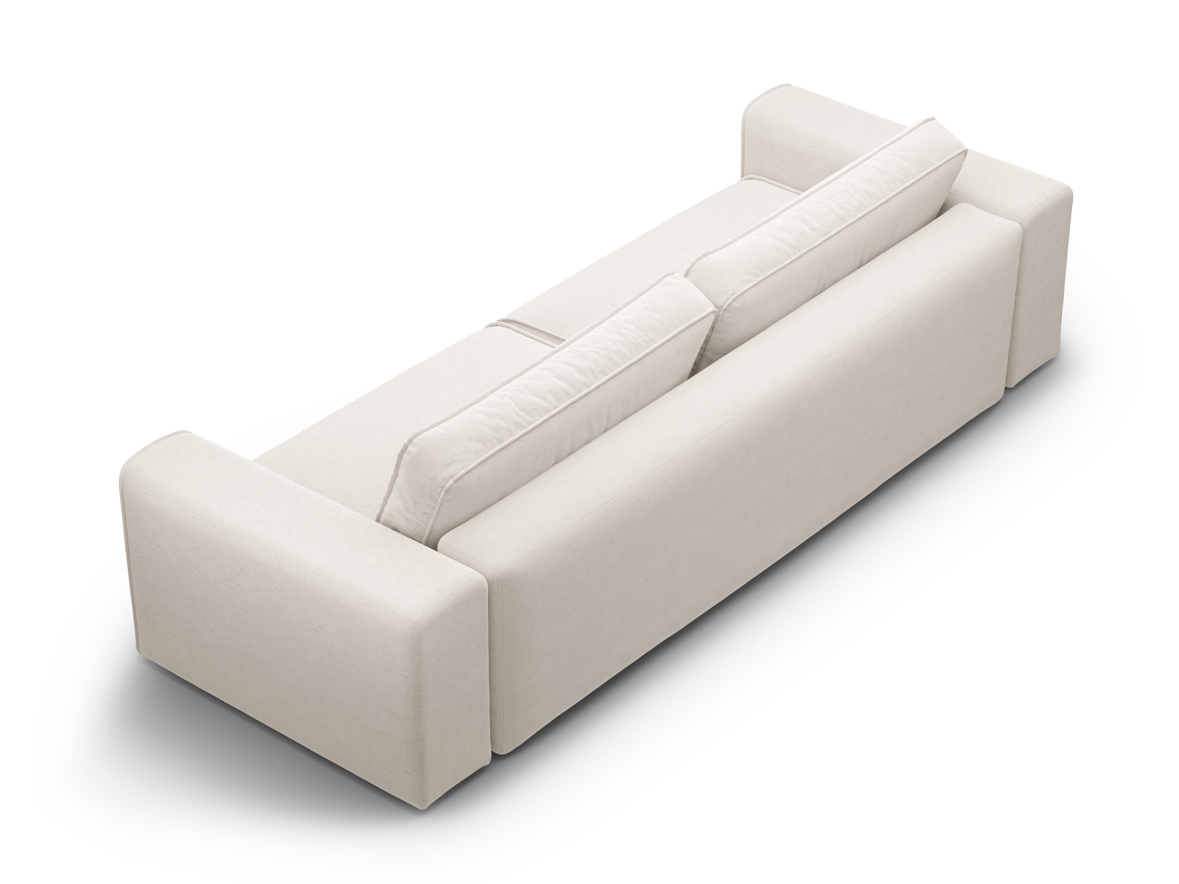 Sofa 3-zits met slaapfunctie VICTOR lichtbeige chenille
