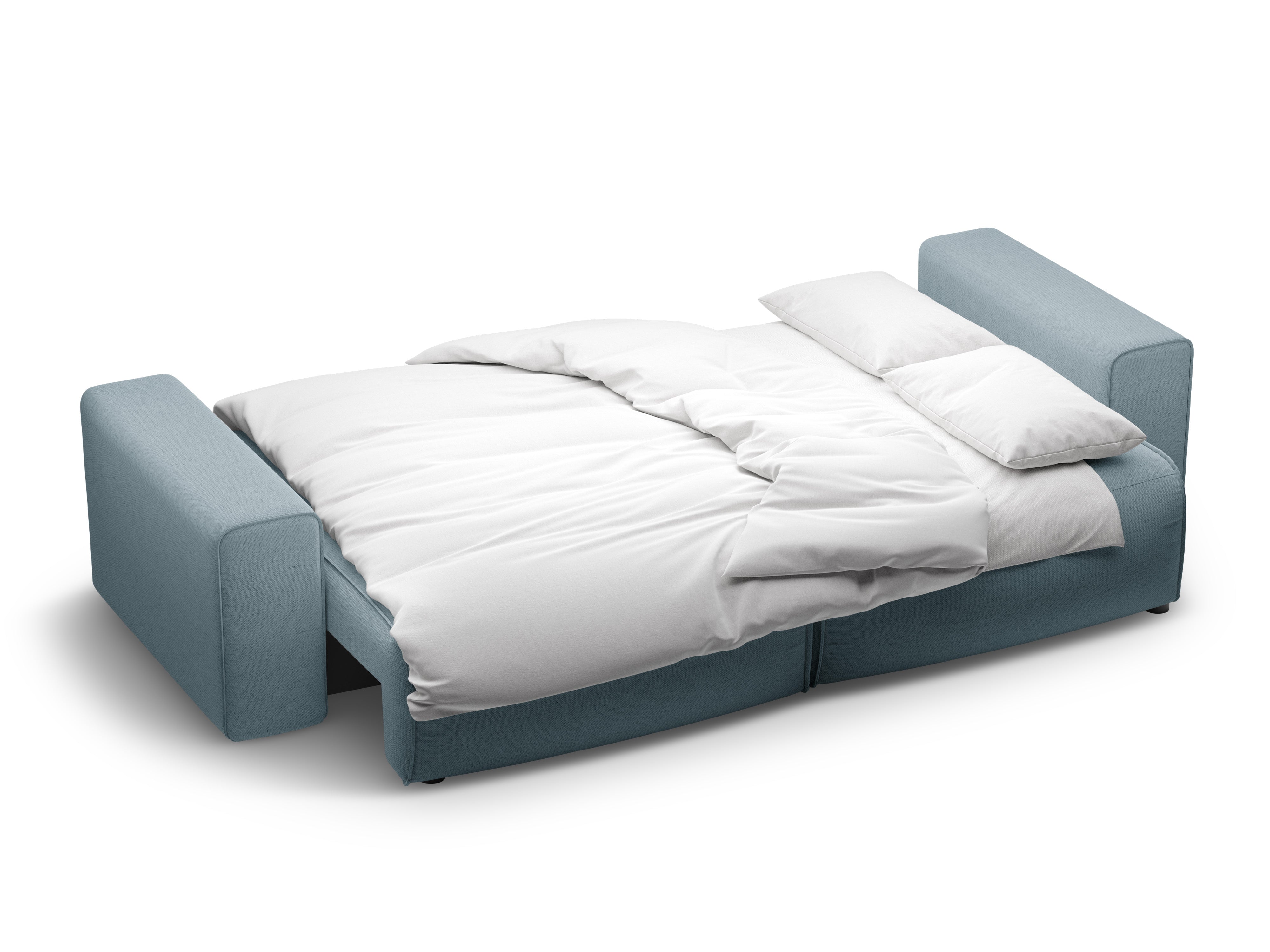 3-seater sofa with sleeping function VICTOR light blue chenille