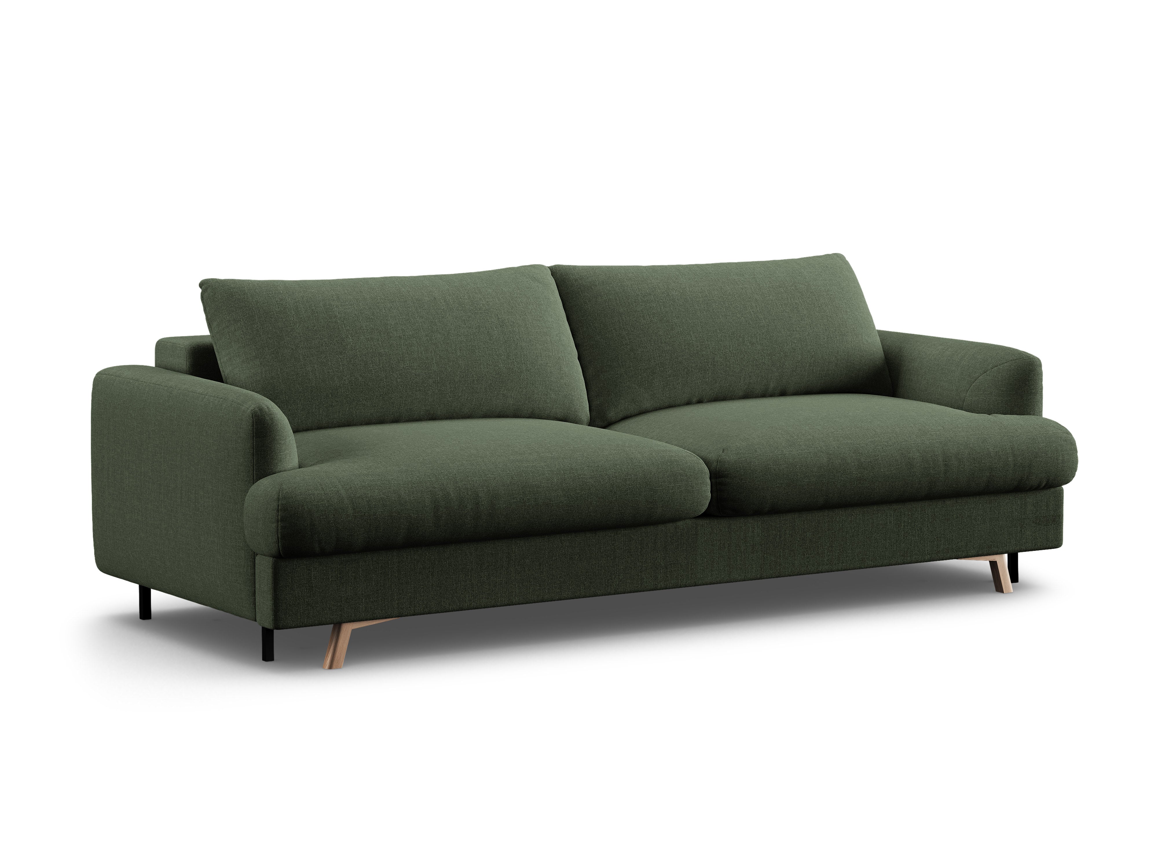 Sofa 3-zits met slaapfunctie NAOMI mosgroen