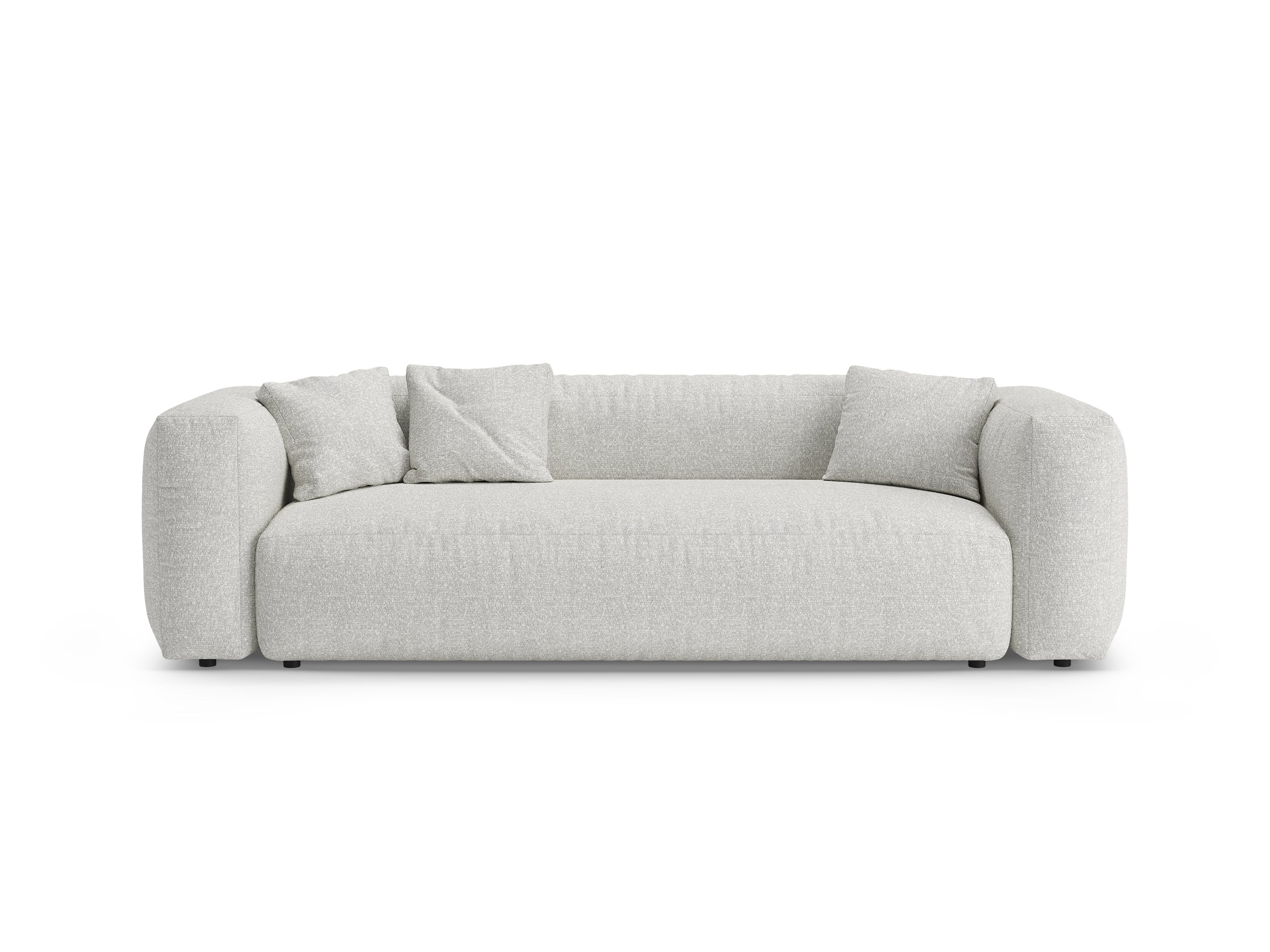 Sofa 3-zits met slaapfunctie MARTINA grijsbeige melange boucle