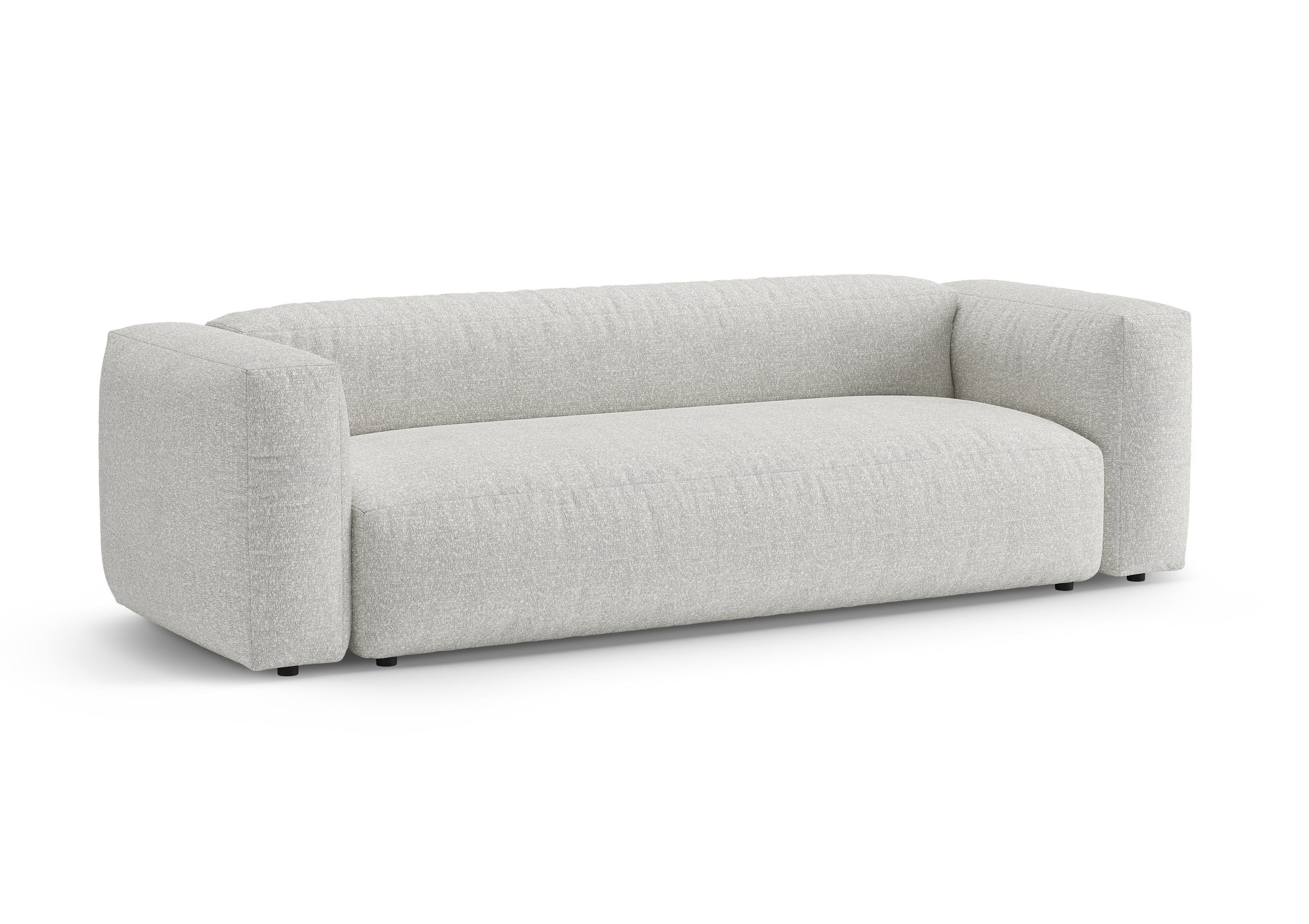 Sofa 3-zits met slaapfunctie MARTINA grijsbeige melange boucle