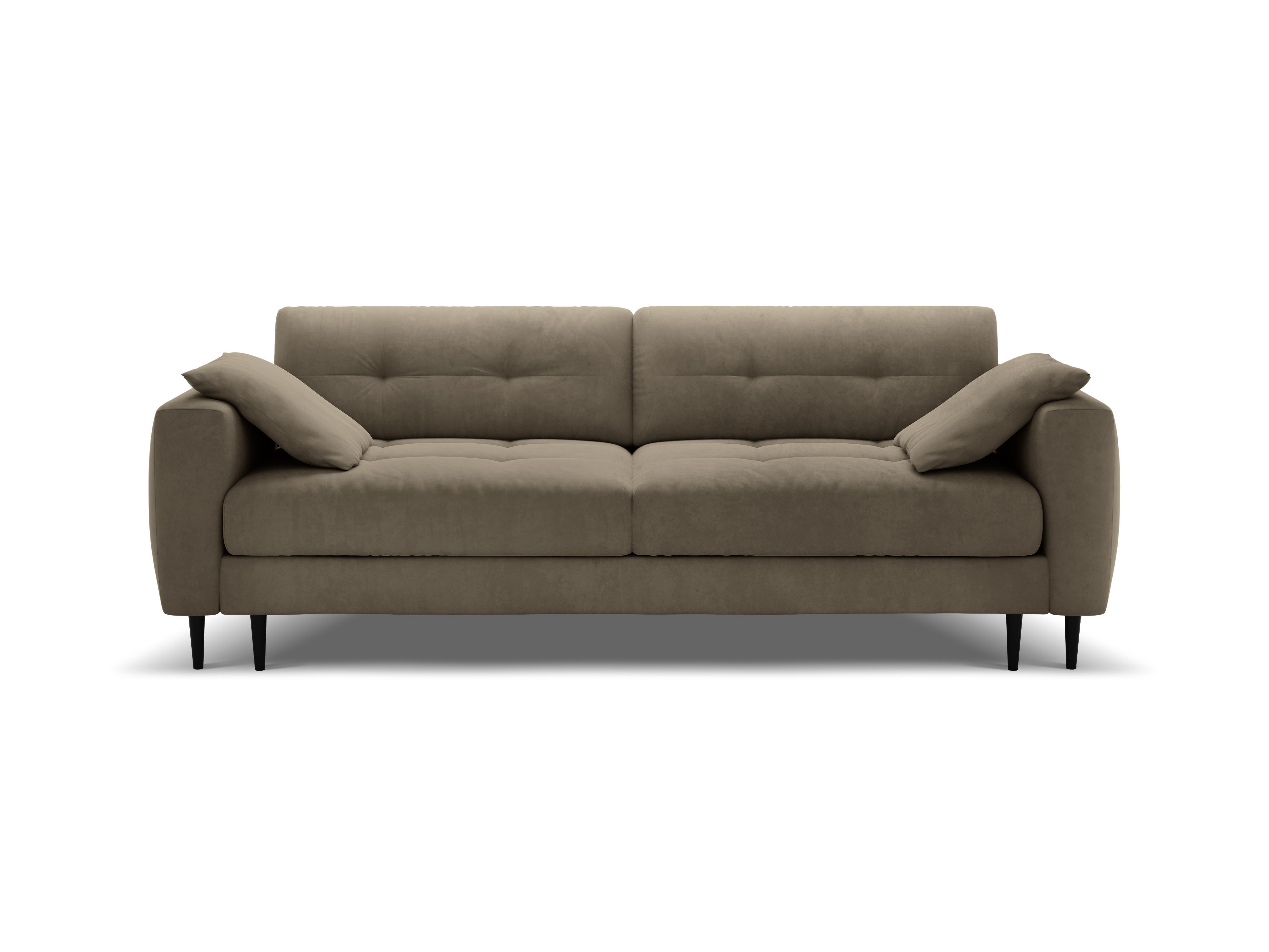 Sofa van fluweel voor 3 personen met slaapfunctie BEMY grijsbruin