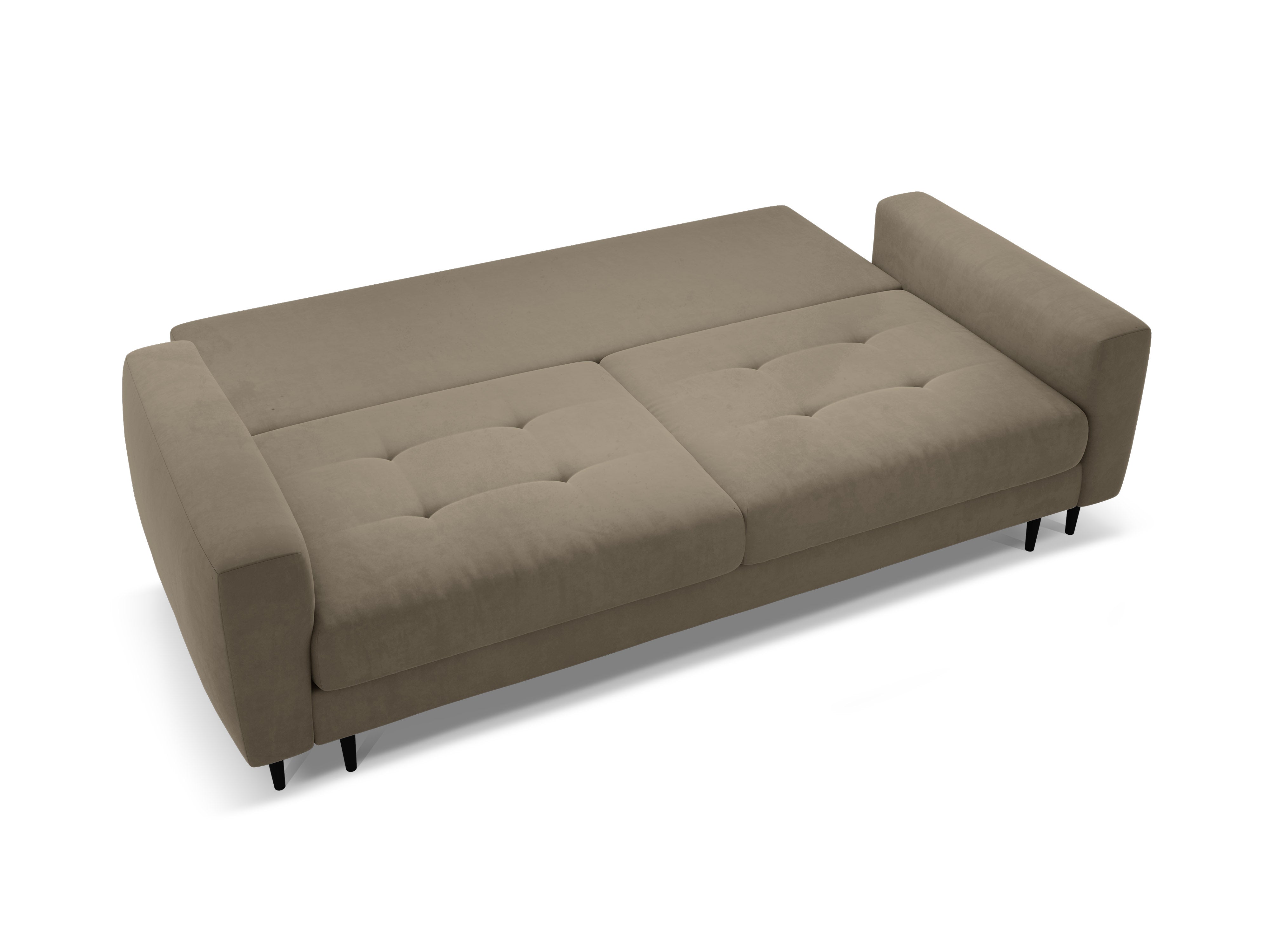 Sofa van fluweel voor 3 personen met slaapfunctie BEMY grijsbruin