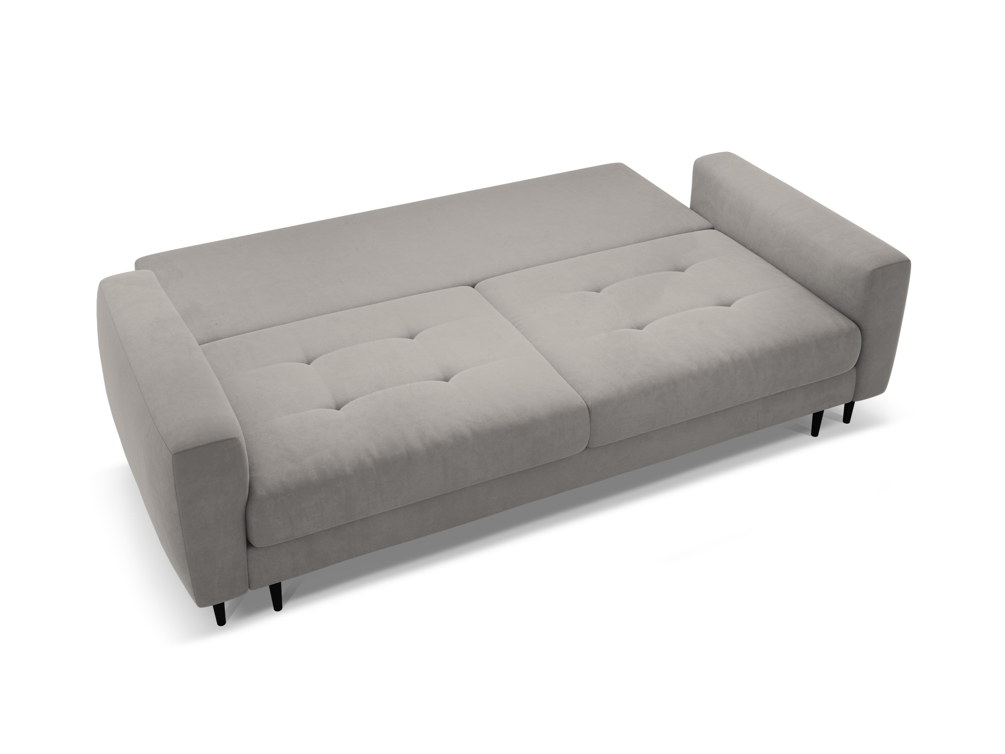 Gray 3-Seater Velvet Sofa with Sleeping Function BEMY