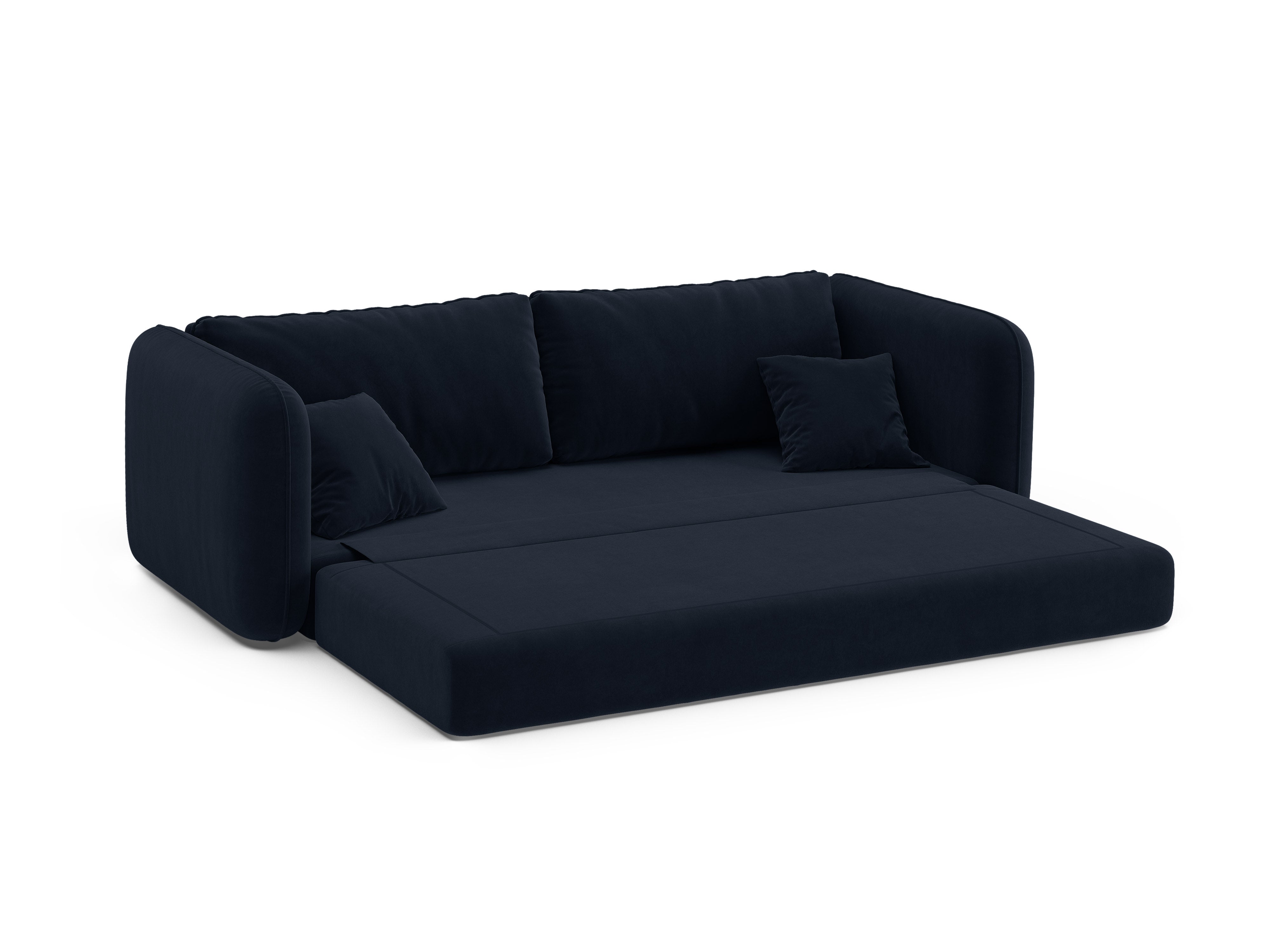 Sofa aus Samt für 3 Personen mit Schlaf-Funktion DORMI königsblau
