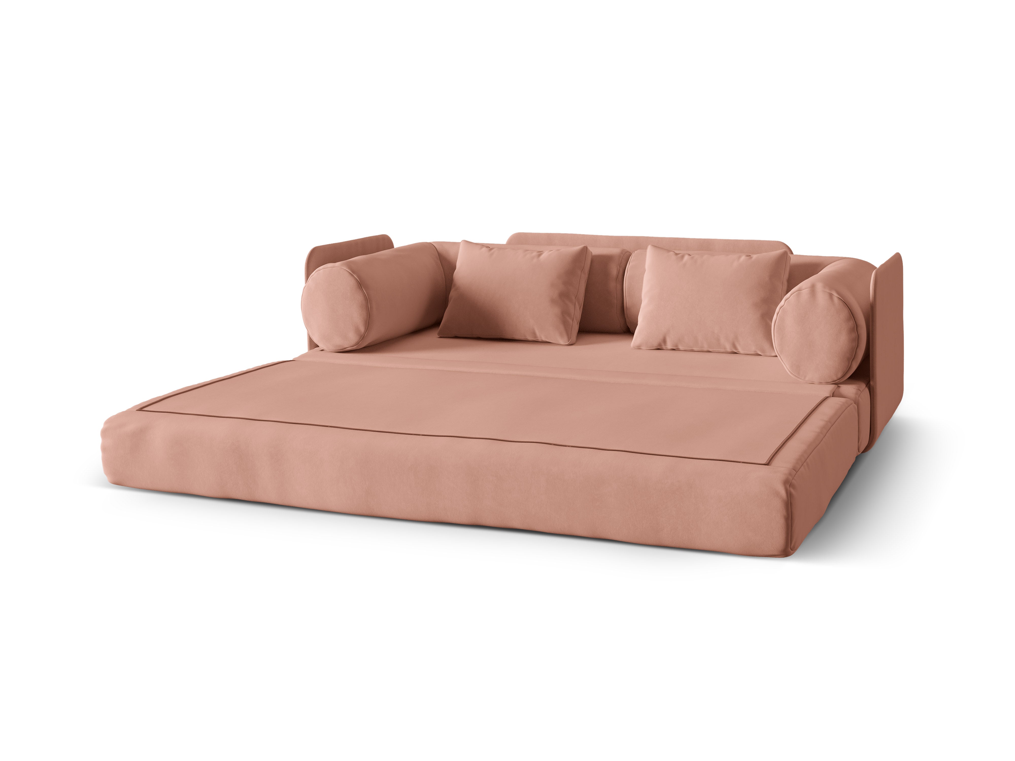 DREAMY 3-Sitzer Sofa aus Samt mit Schlaf-Funktion in Rosa
