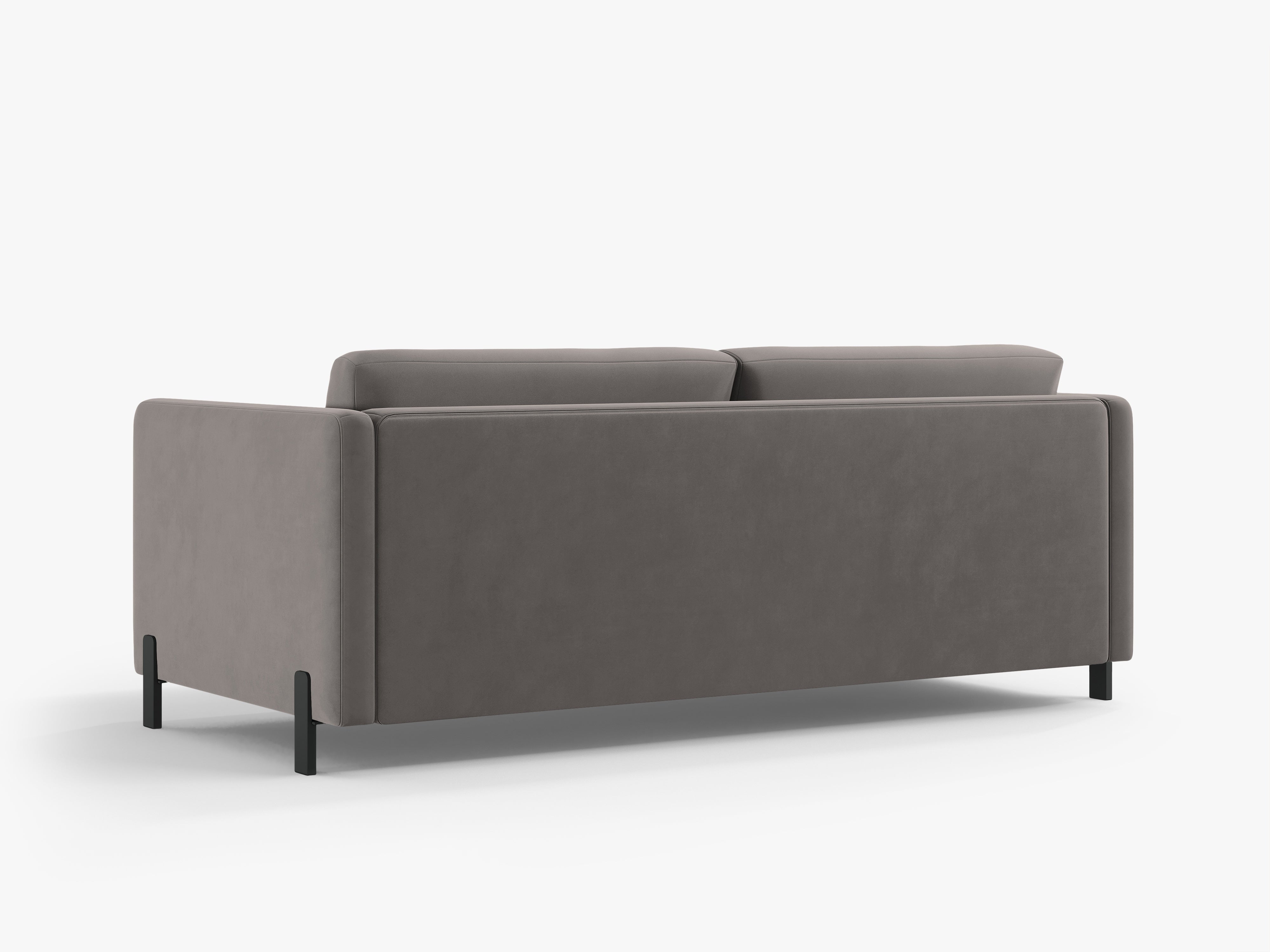Sofa aus Samt 3-sitzig mit Schlaf-Funktion GLORIA grau