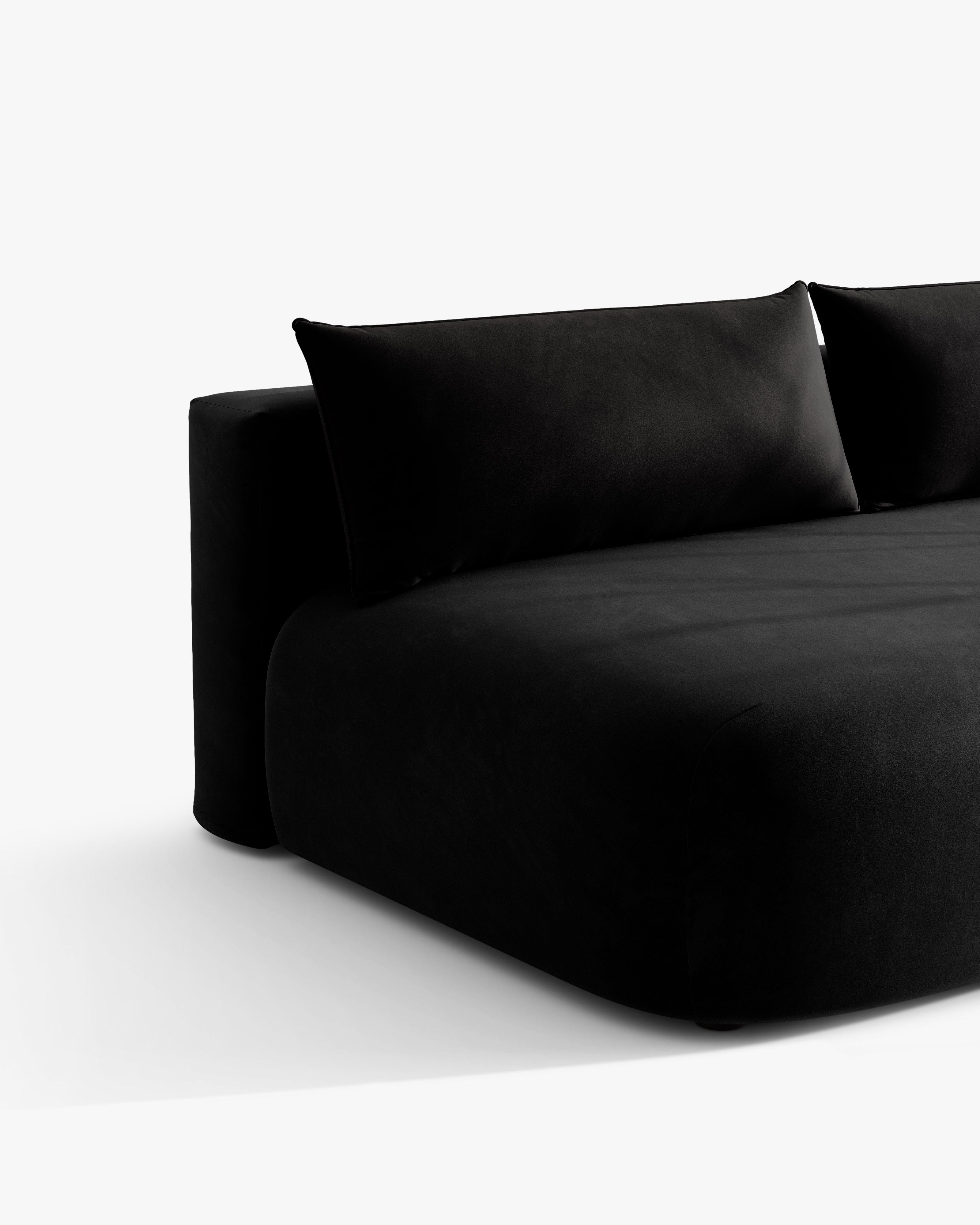 3-zits fluwelen sofa met slaapfunctie HENA zwart