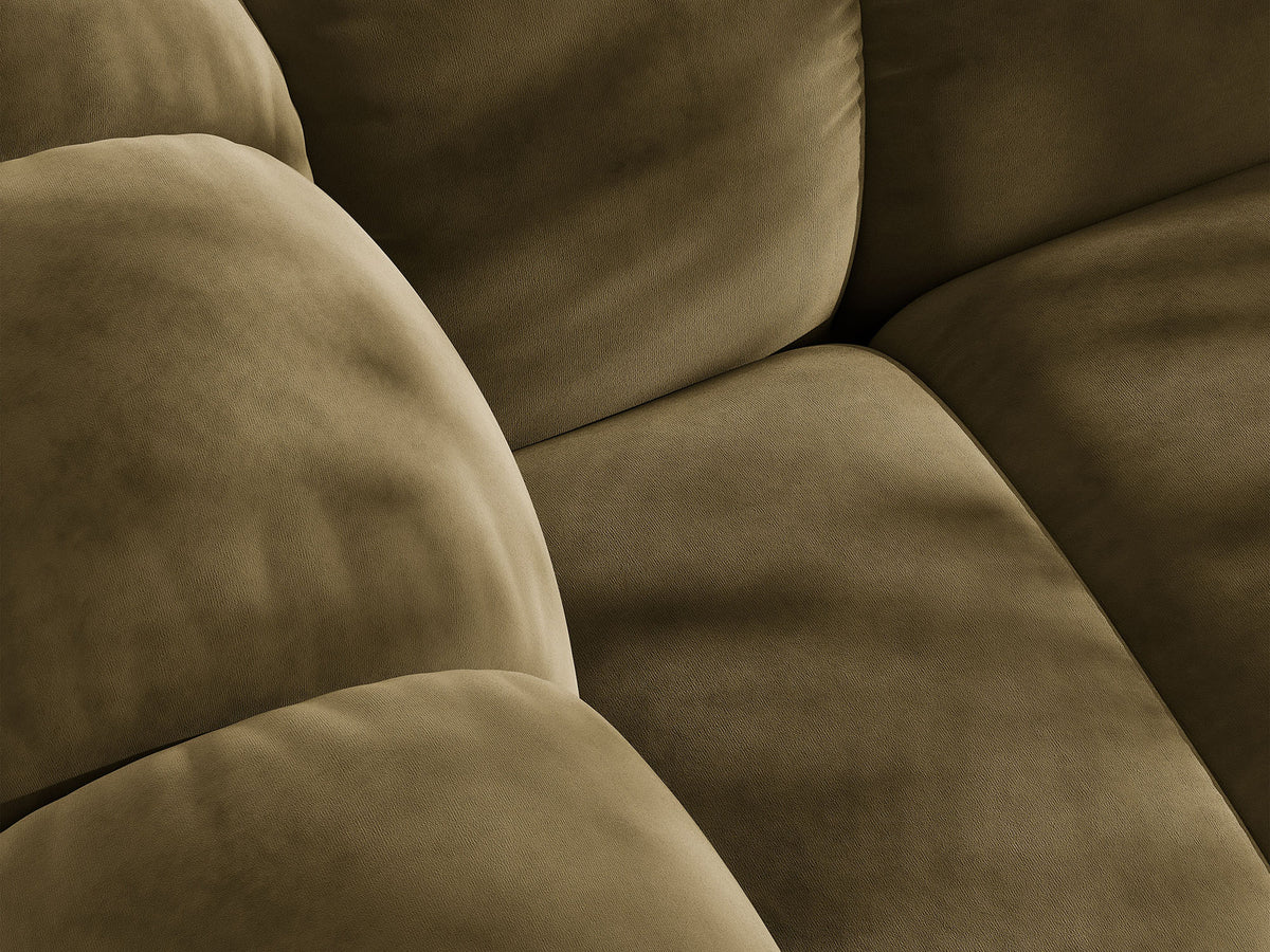 Sofa aksamitna 3-osobowa z funkcją spania LUPINE zielony – ujęcie 6
