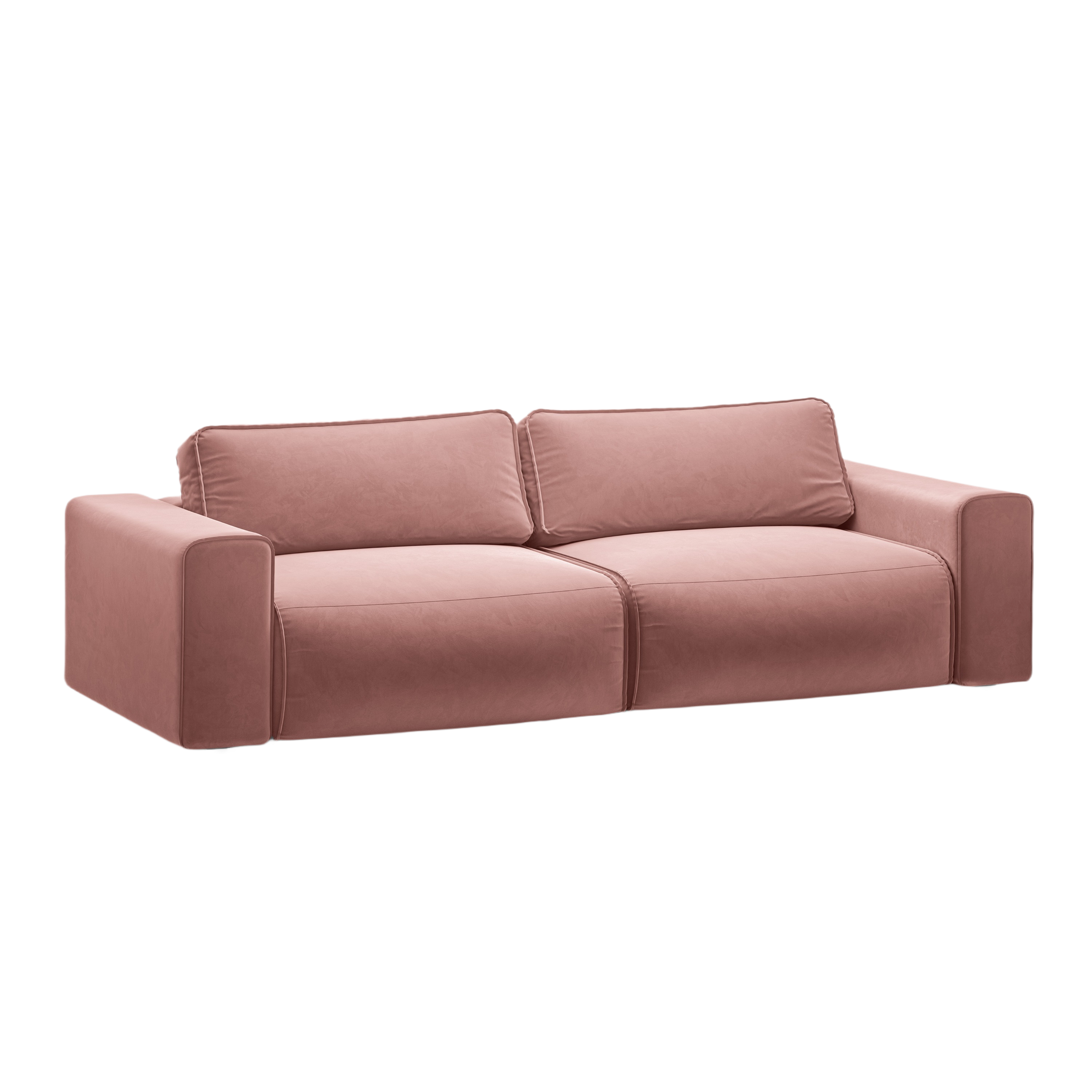 Velvet 3-seater sofa with sleeping function VICTOR pink