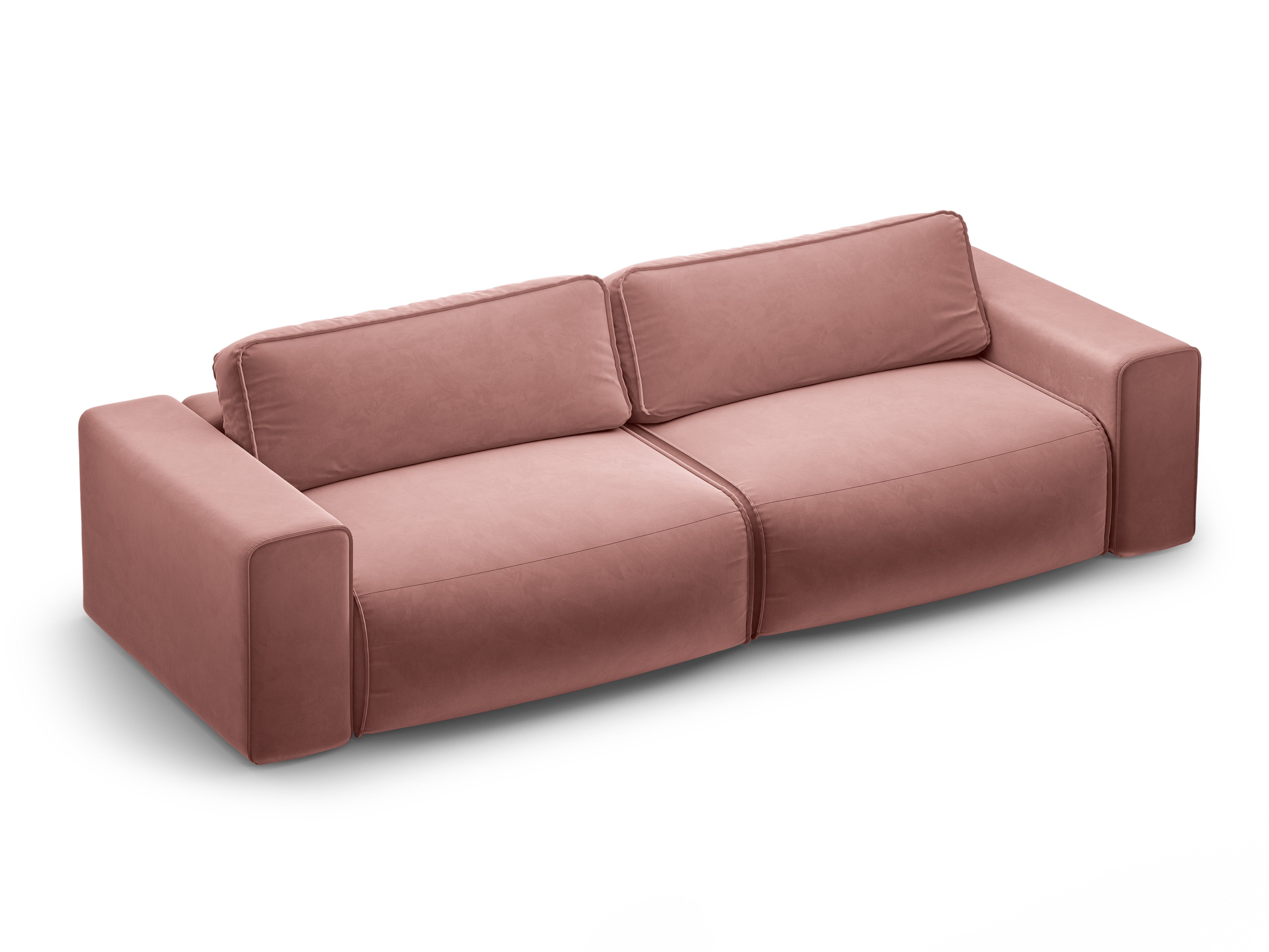 Velvet 3-seater sofa with sleeping function VICTOR pink