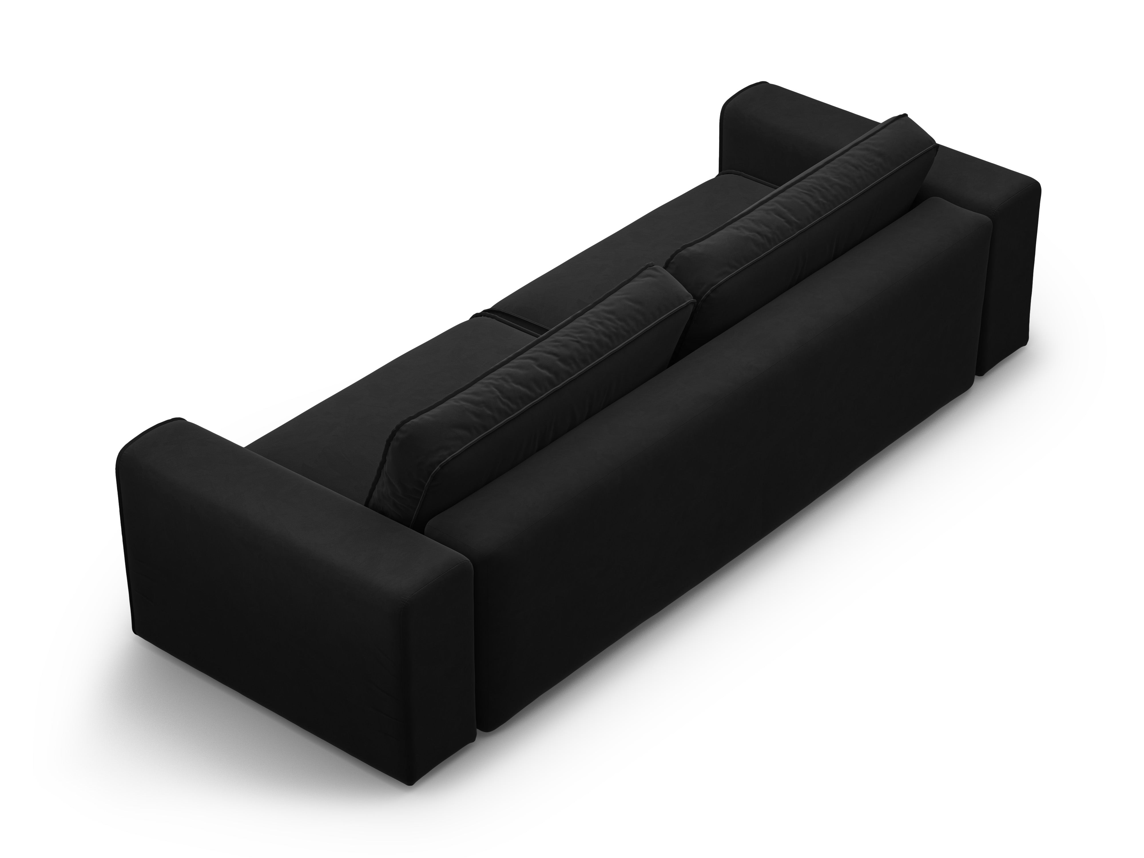 Velvet 3-seater sofa with sleeping function VICTOR black