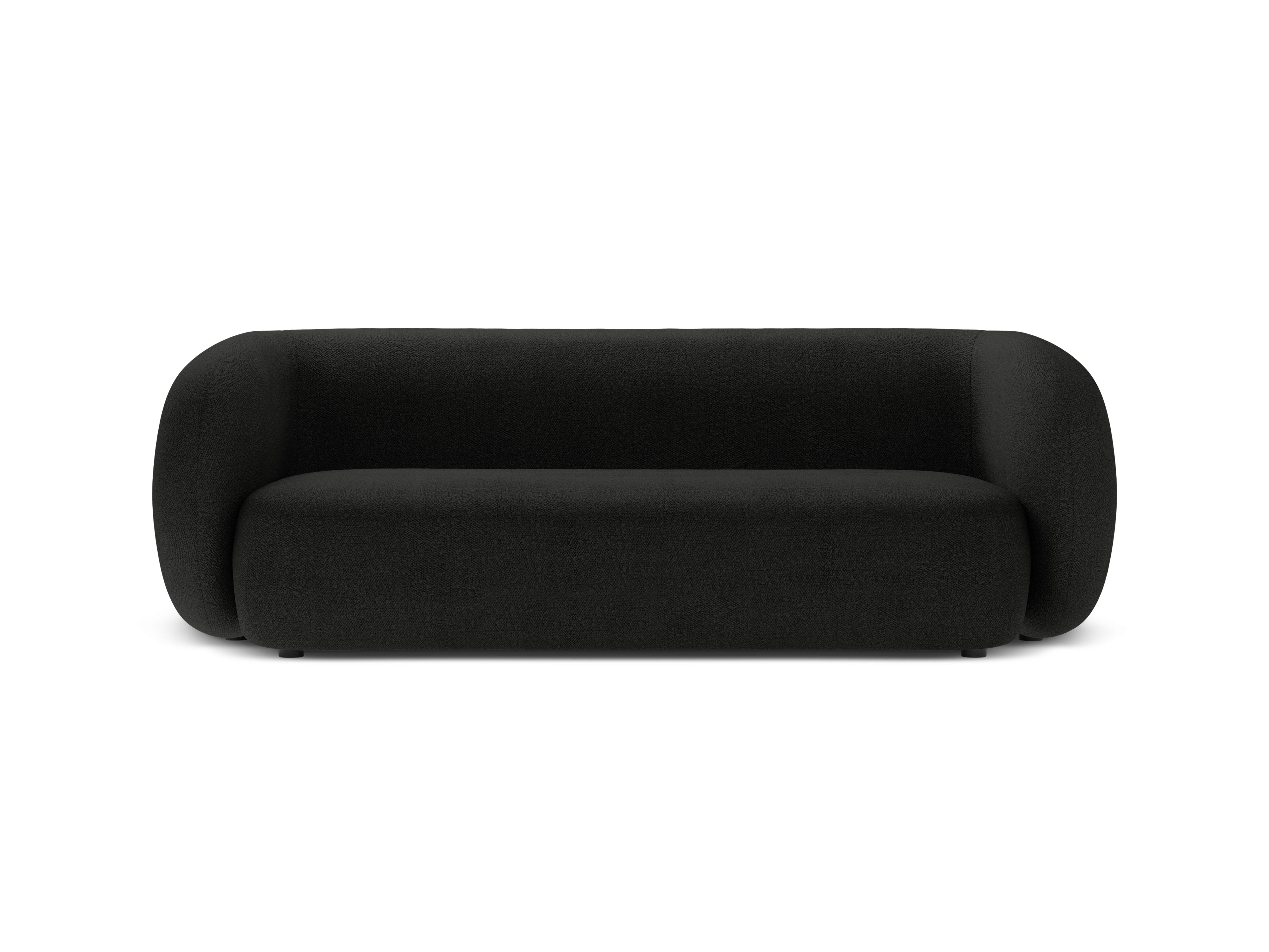 Sofa 3-osobowa KATE czarny boucle – tkanina bouclé