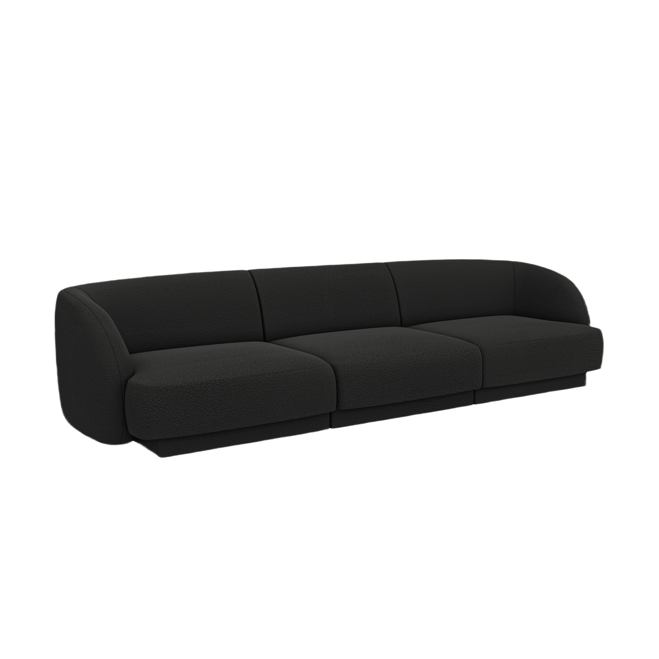 Sofa 3-zits MILEY zwart boucle