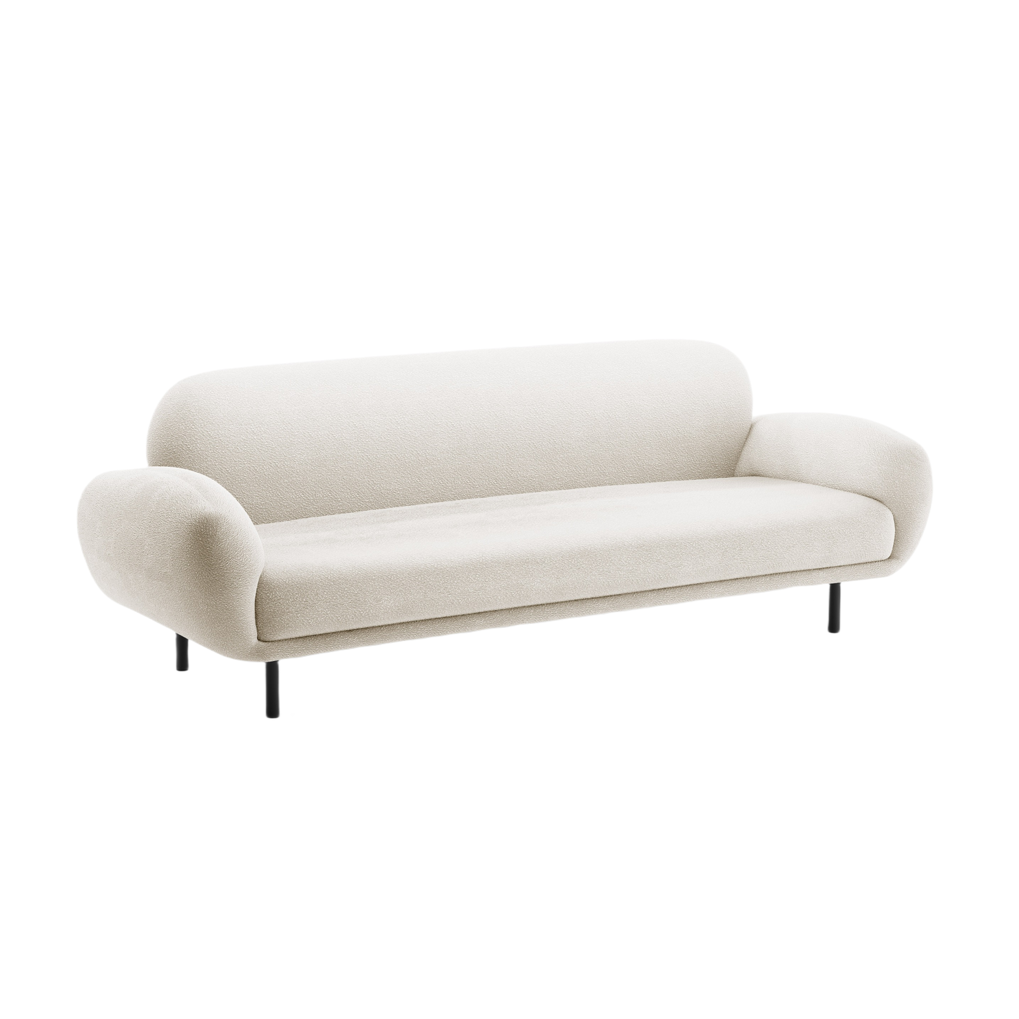 Sofa 3-Sitzer POPPY weiß Boucle