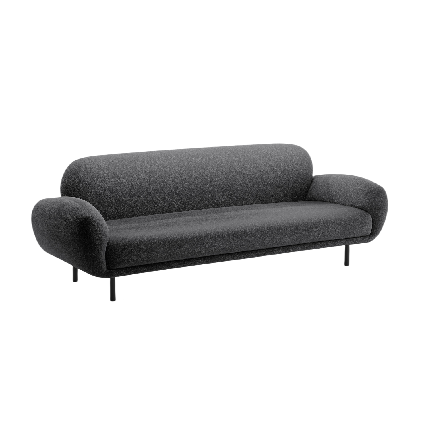 Sofa 3-zits POPPY donkergrijze boucle