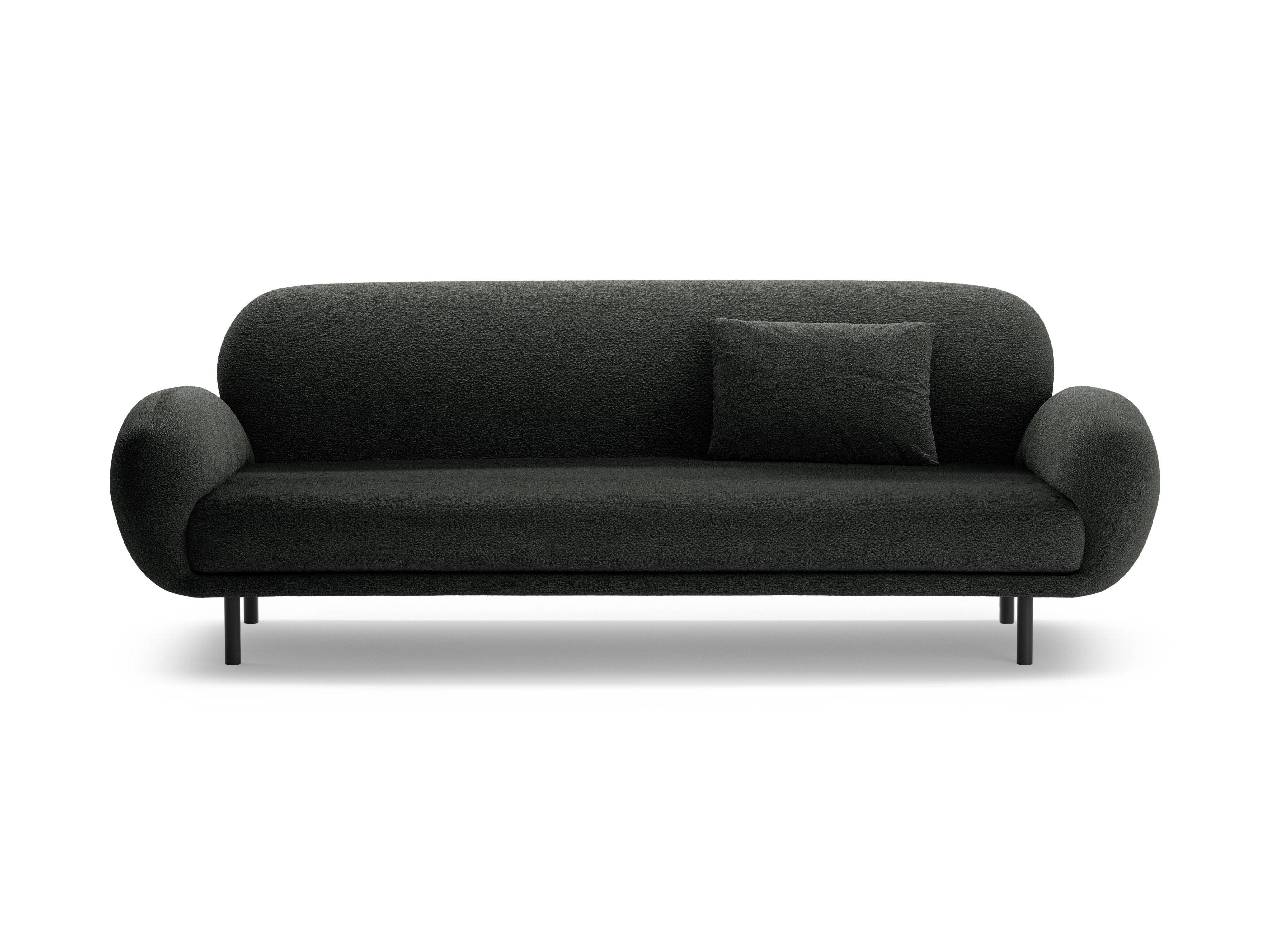 Sofa 3-osobowa POPPY czarny boucle do salonu – Micadoni