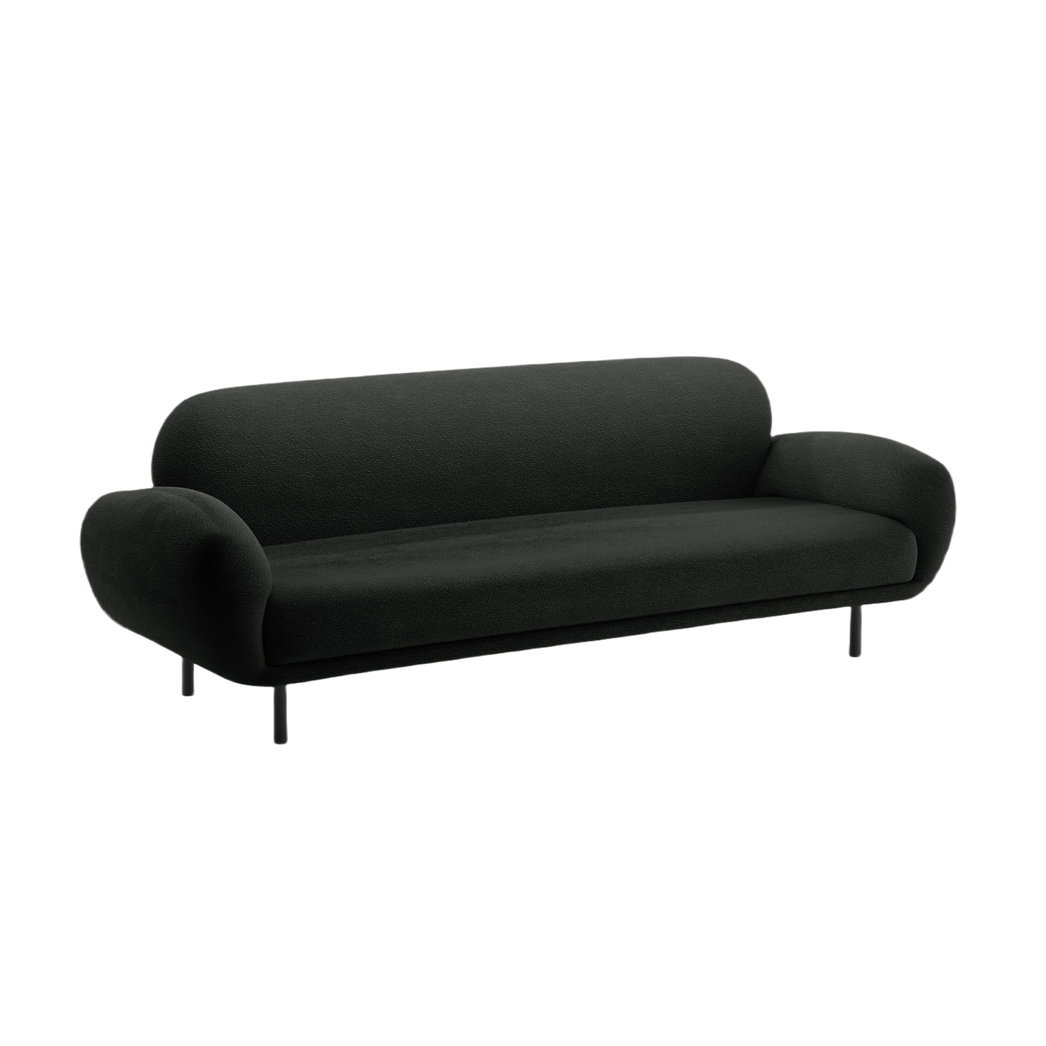 Sofa 3-osobowa POPPY czarny boucle – Micadoni