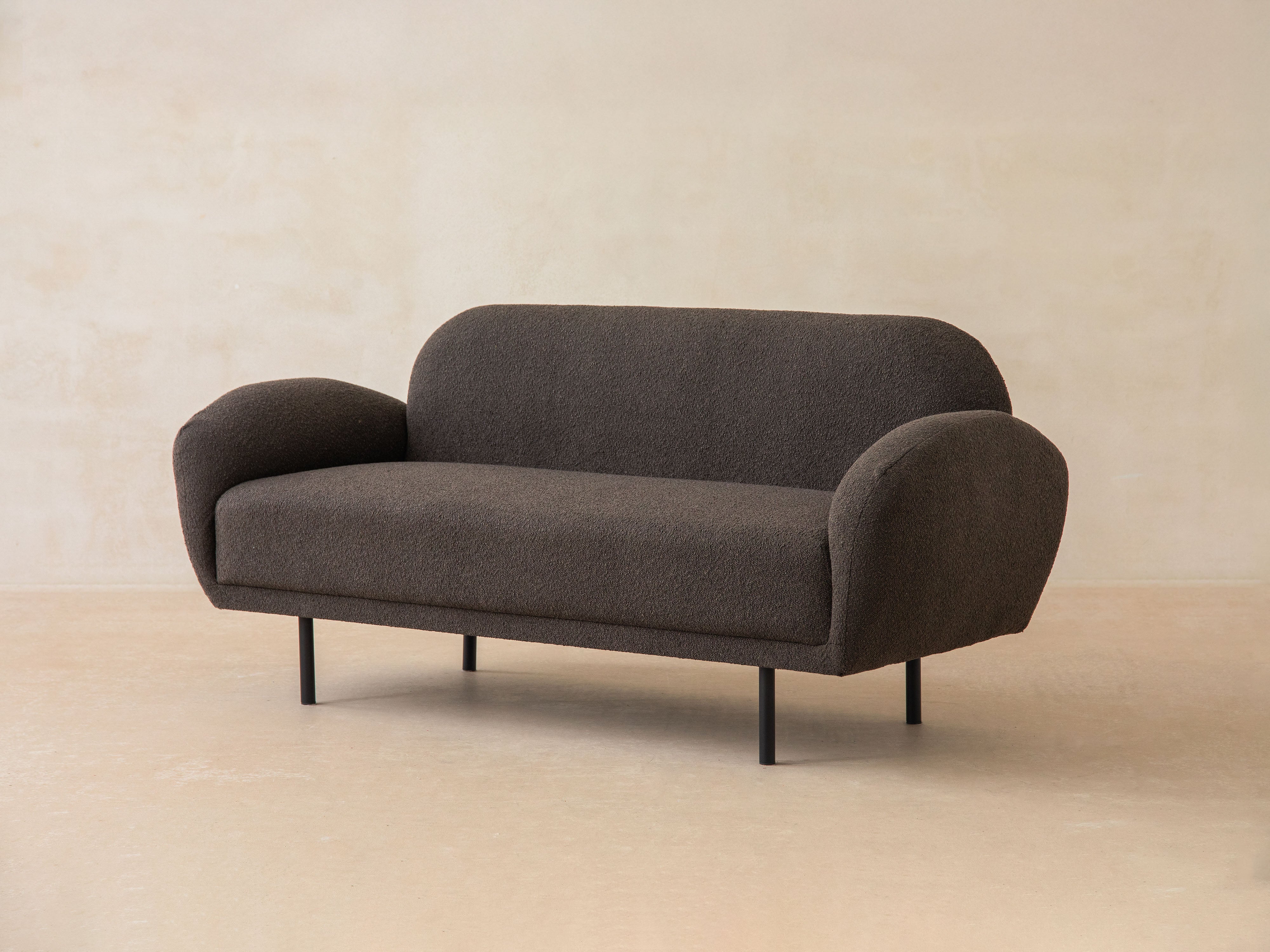 3-seater Sofa POPPY brown boucle