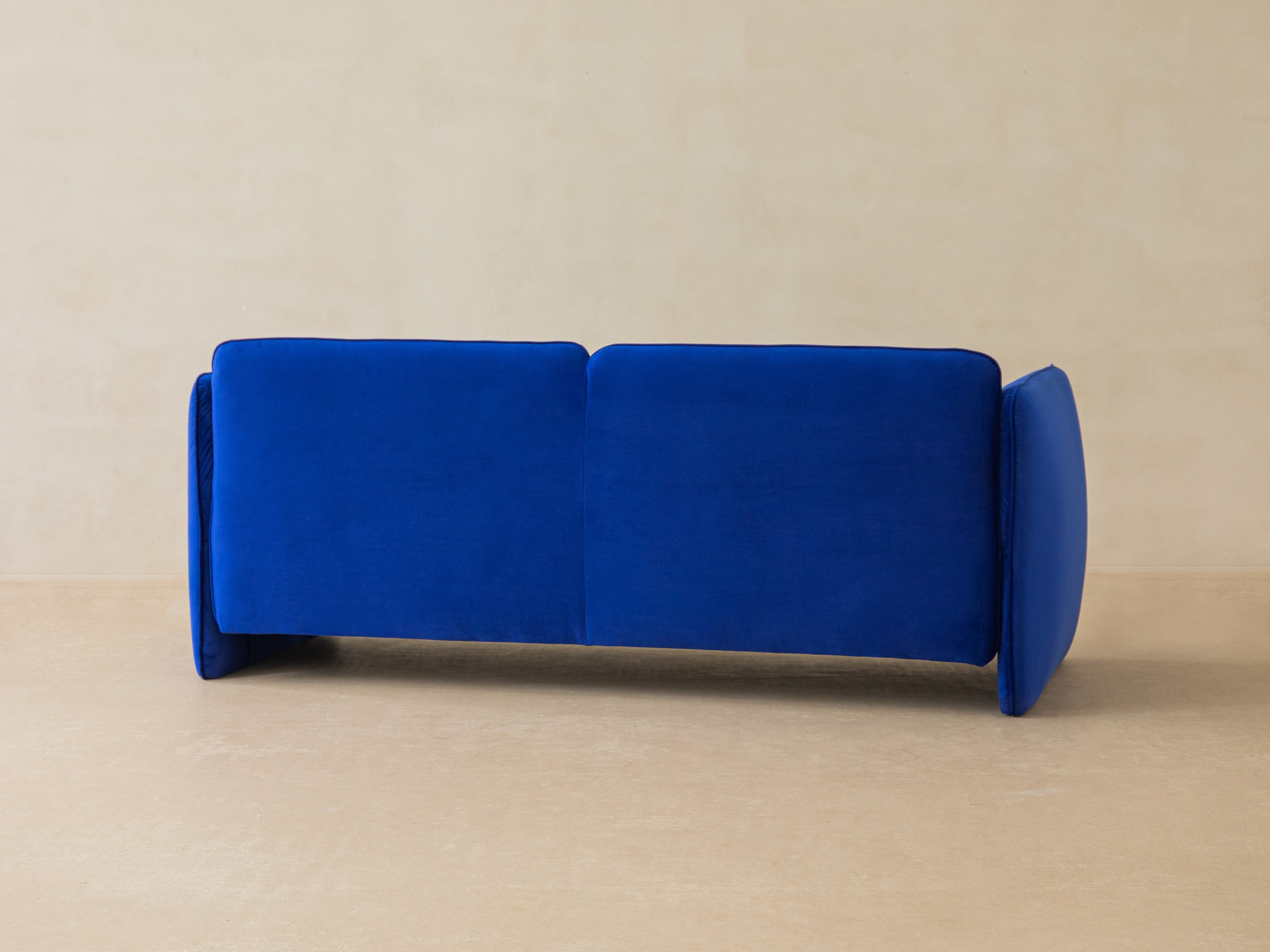 Georgia Almond Beige Velvet 3-Seater Sofa