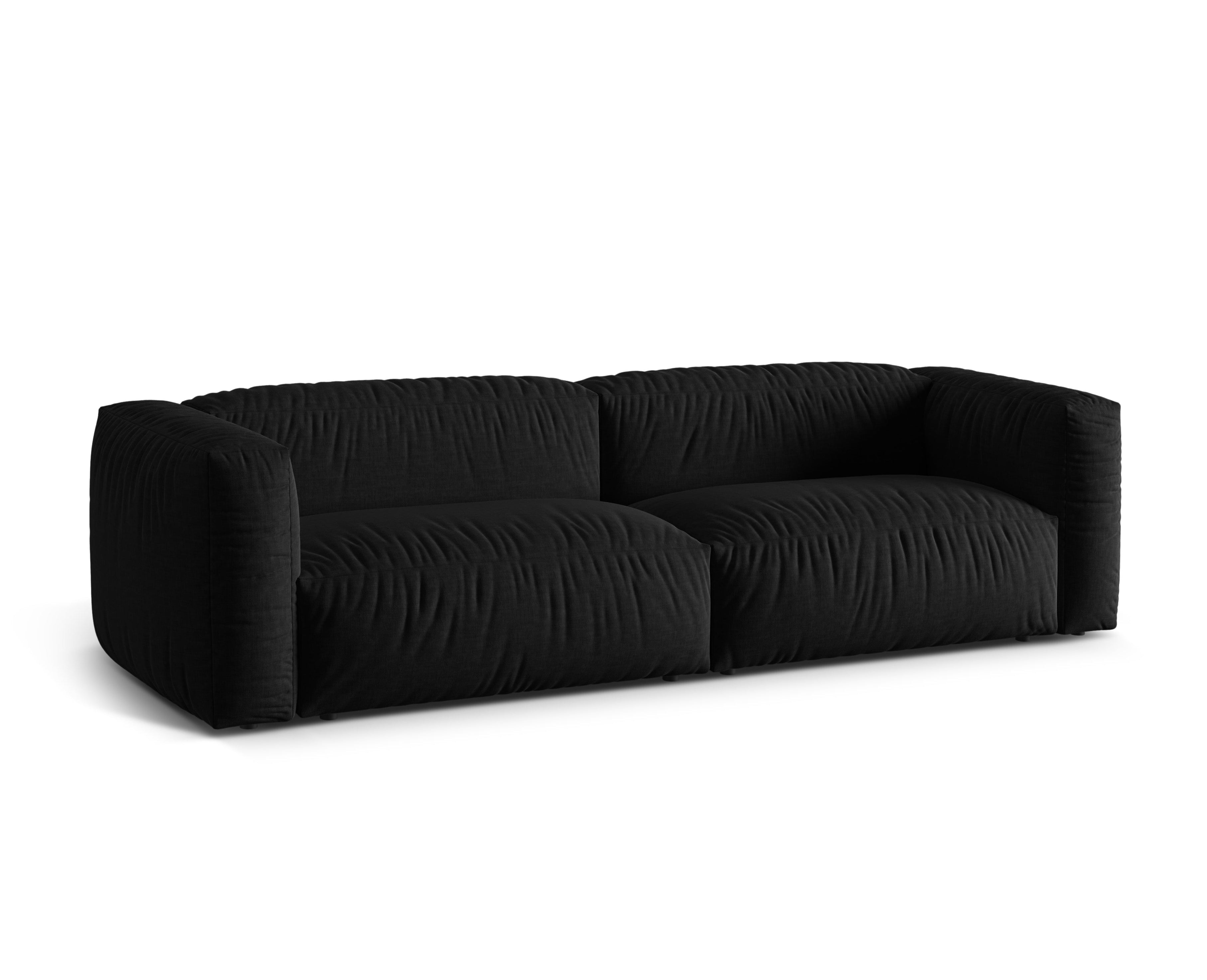 Martin Black 3-Person-Sofa